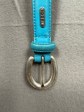Vintage Ralph Lauren Turquoise Teal Italian Leather Waist Belt – Women’s Large / 40"
