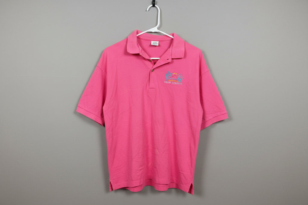 Crazy Shirts Hawaii Palm Springs Pink Polo Shirt