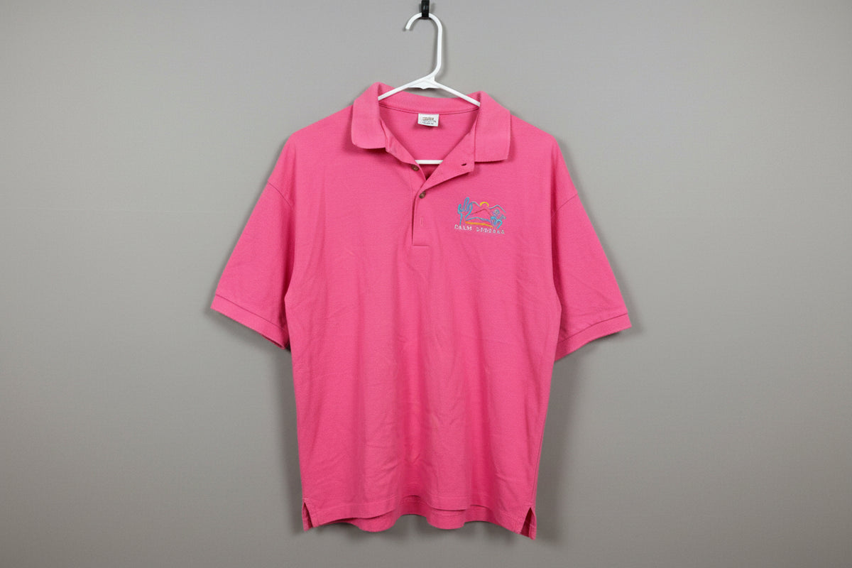 Crazy Shirts Hawaii Palm Springs Pink Polo Shirt