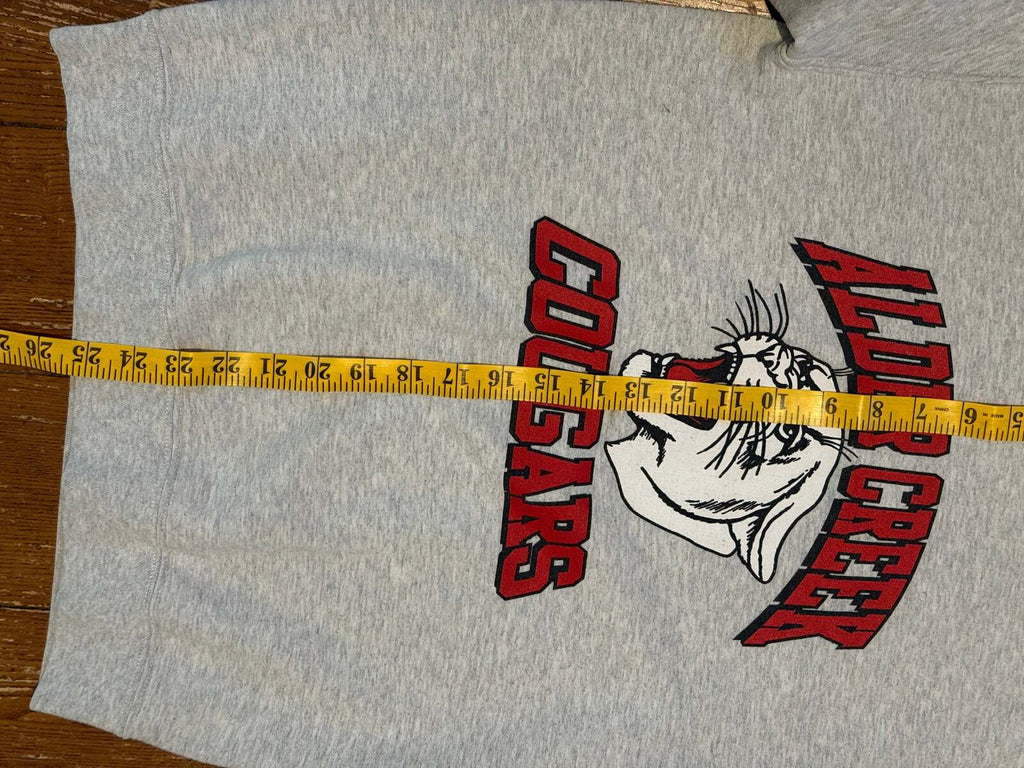 Vintage Alder Creek Cougars Jerzees Crewneck Sweatshirt – Heather Gray, Size S