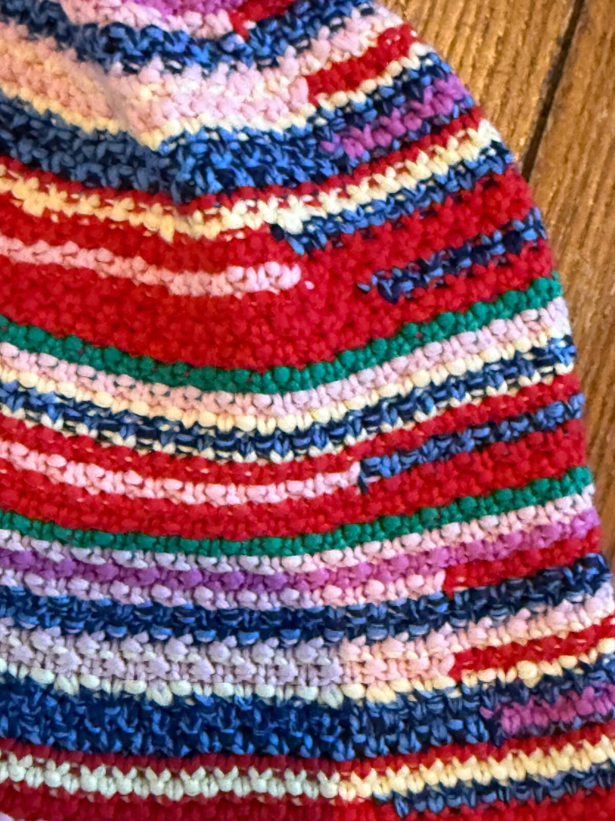 GAP Multicolor Crochet Stripe Bucket Hat – 100% Cotton Y2K Boho