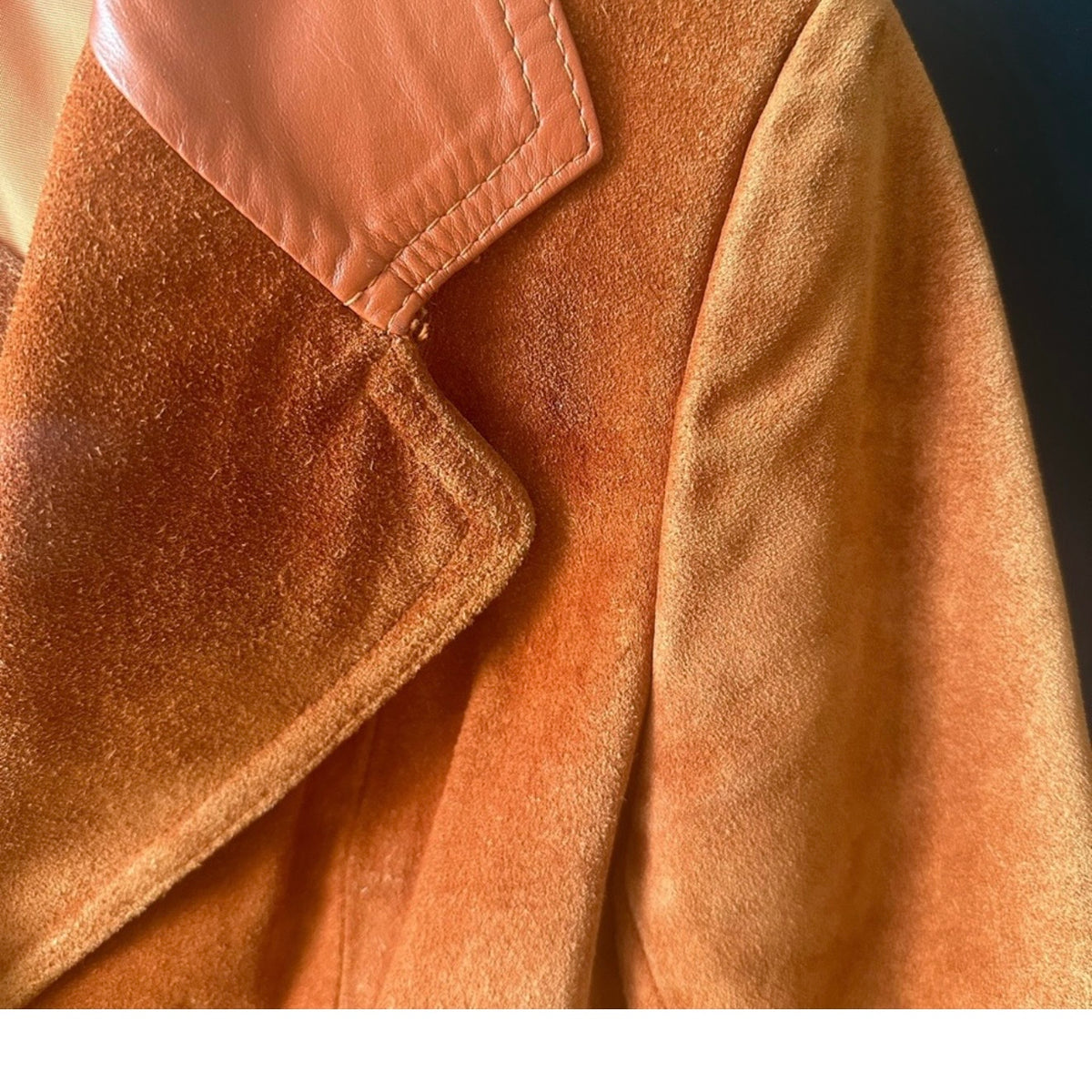 Vintage 1970s Casual Corner Burnt Orange Suede Leather Blazer Jacket – Made in Uruguay