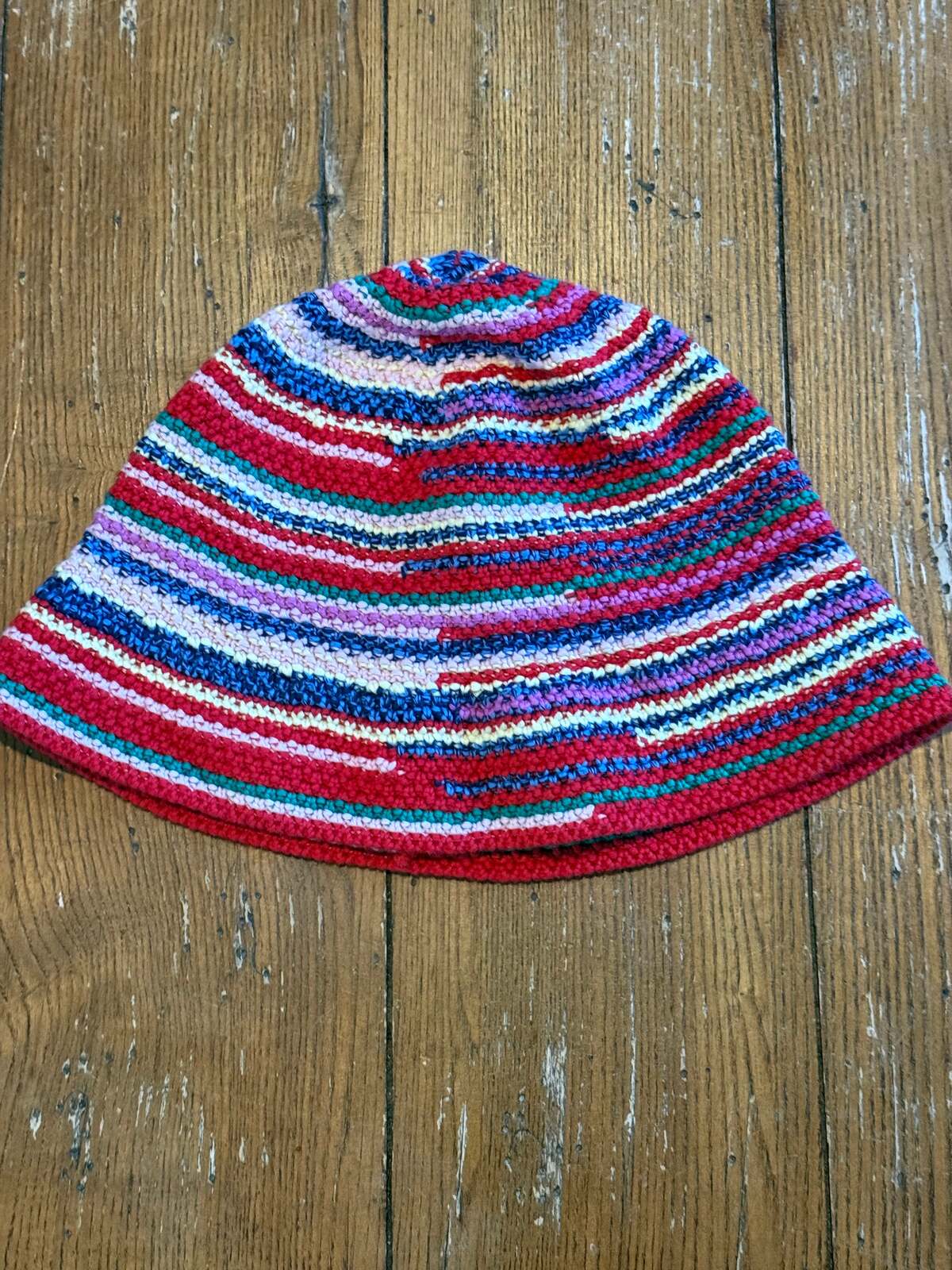 GAP Multicolor Crochet Stripe Bucket Hat – 100% Cotton Y2K Boho