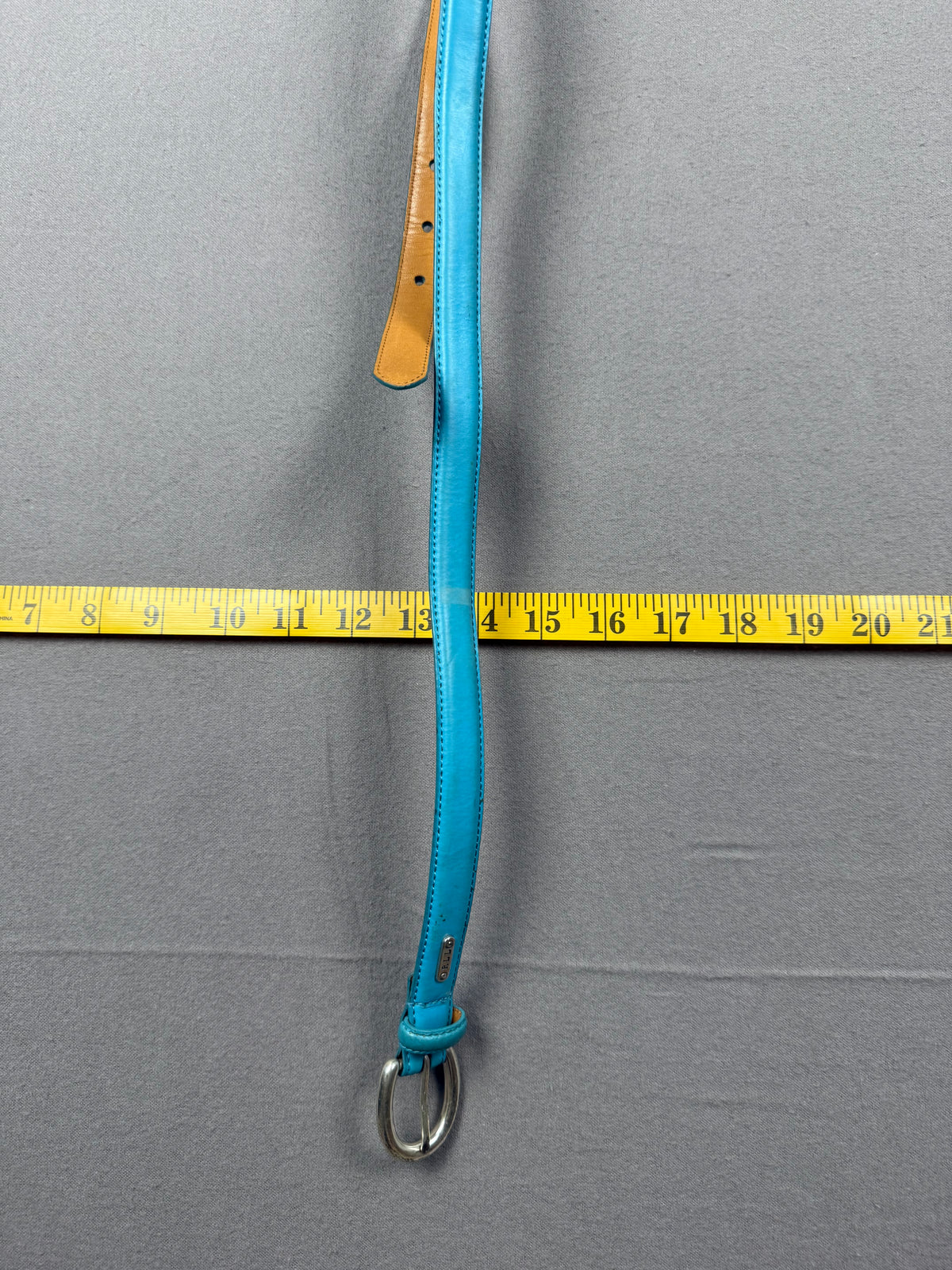 Vintage Ralph Lauren Turquoise Teal Italian Leather Waist Belt – Women’s Large / 40"