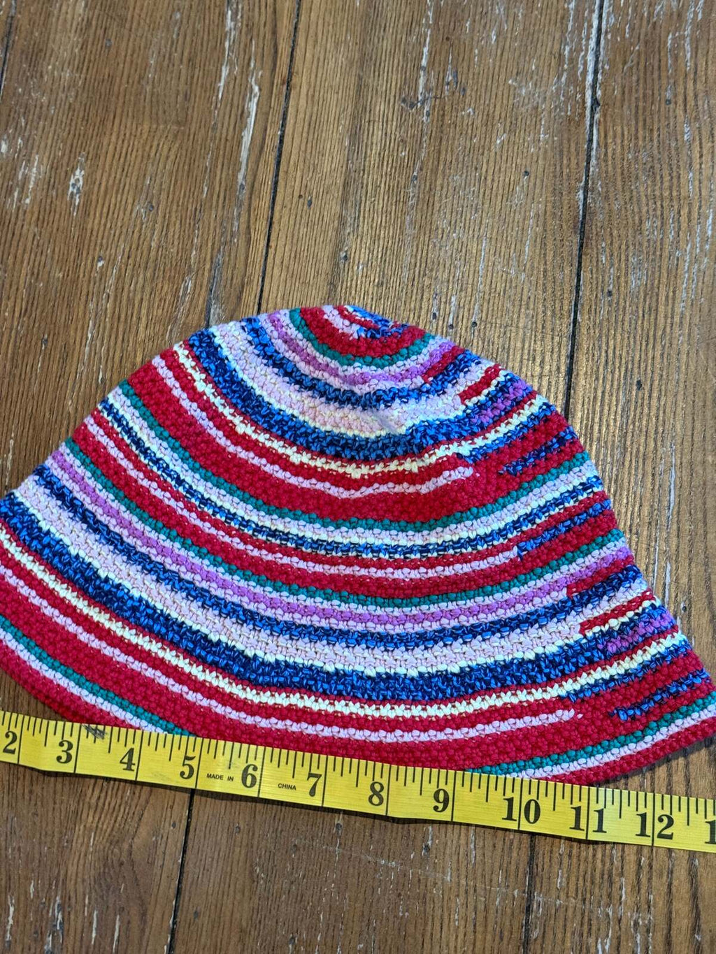 GAP Multicolor Crochet Stripe Bucket Hat – 100% Cotton Y2K Boho