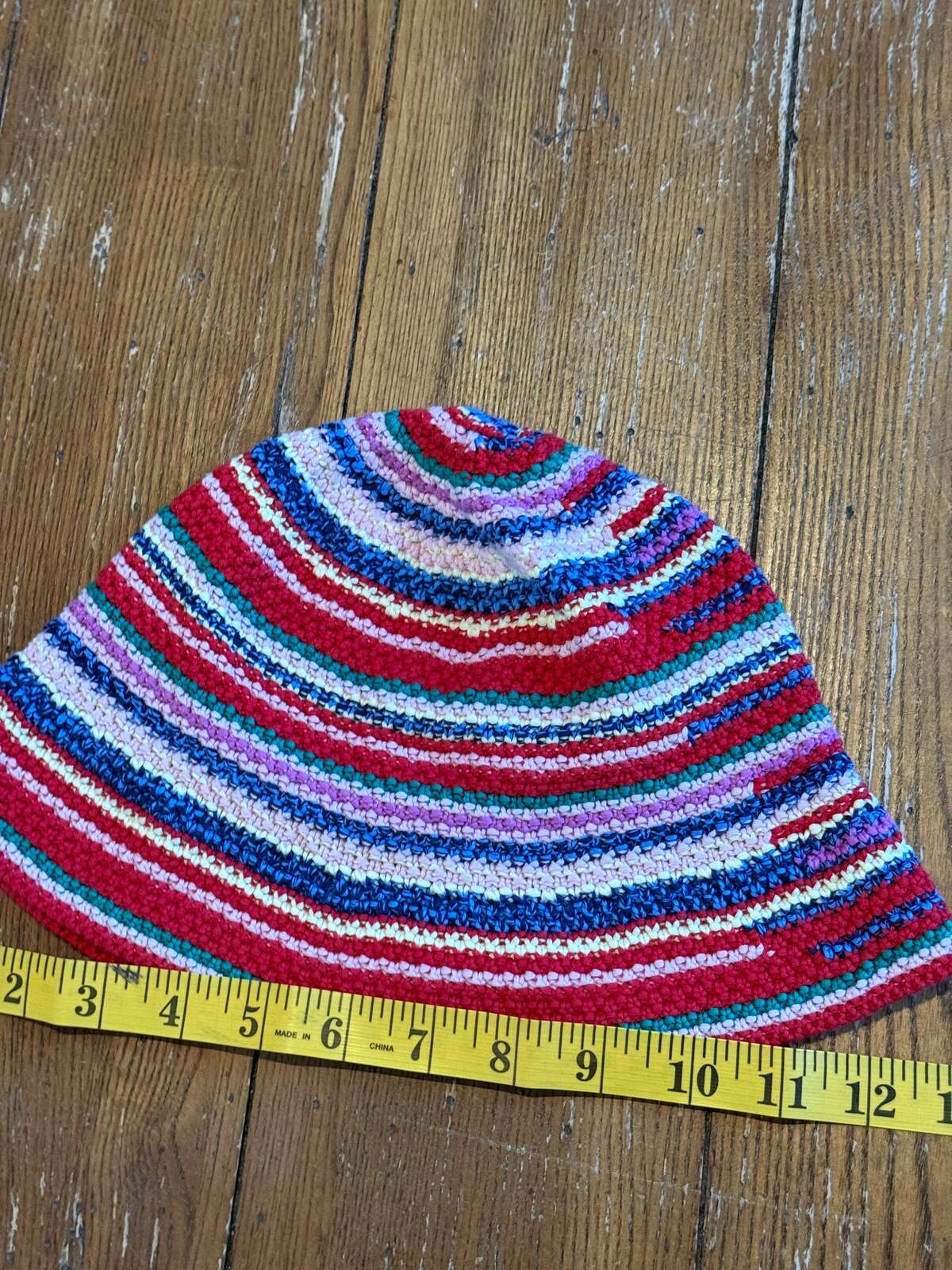 GAP Multicolor Crochet Stripe Bucket Hat – 100% Cotton Y2K Boho