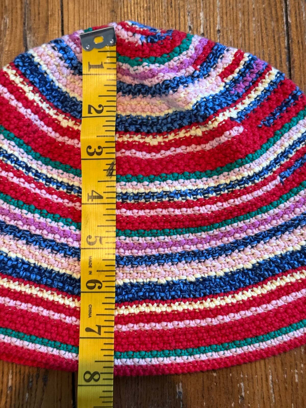 GAP Multicolor Crochet Stripe Bucket Hat – 100% Cotton Y2K Boho