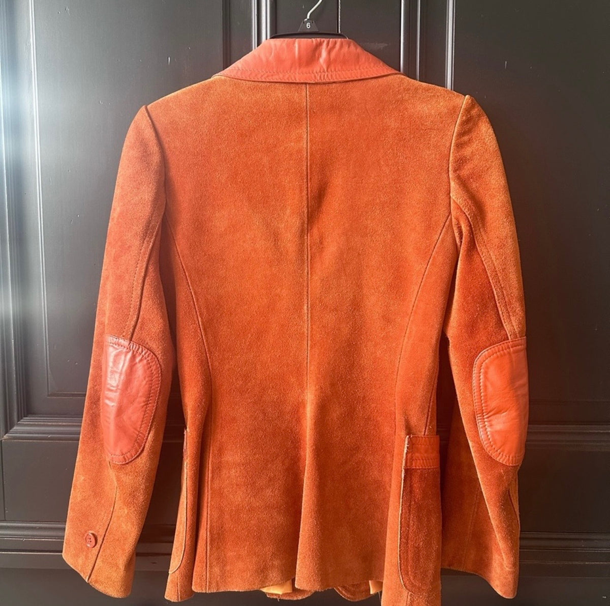 Vintage 1970s Casual Corner Burnt Orange Suede Leather Blazer Jacket – Made in Uruguay