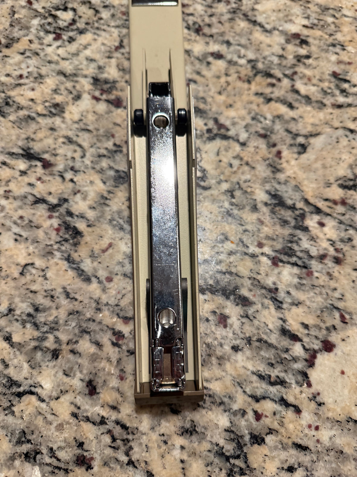 Vintage ACCO 40 Stapler – Brown & Beige Mid-Century Office Desk Stapler – Retro Industrial Office Supply