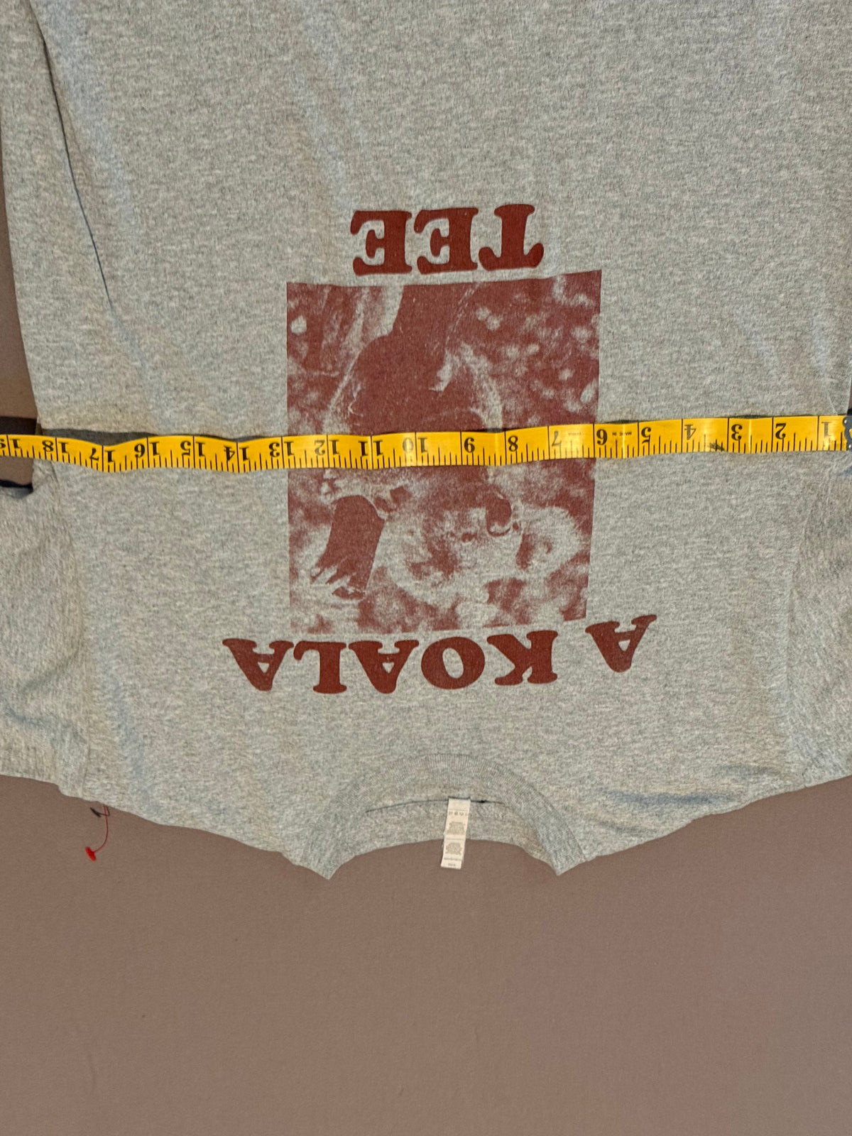 Vintage A Koala Tee Heather Gray Graphic T-Shirt – Faded Red Koala Print – Made in USA