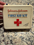 Vintage 1981 Johnson & Johnson Compact First Aid Kit Case – Red Cross Retro Medical Box