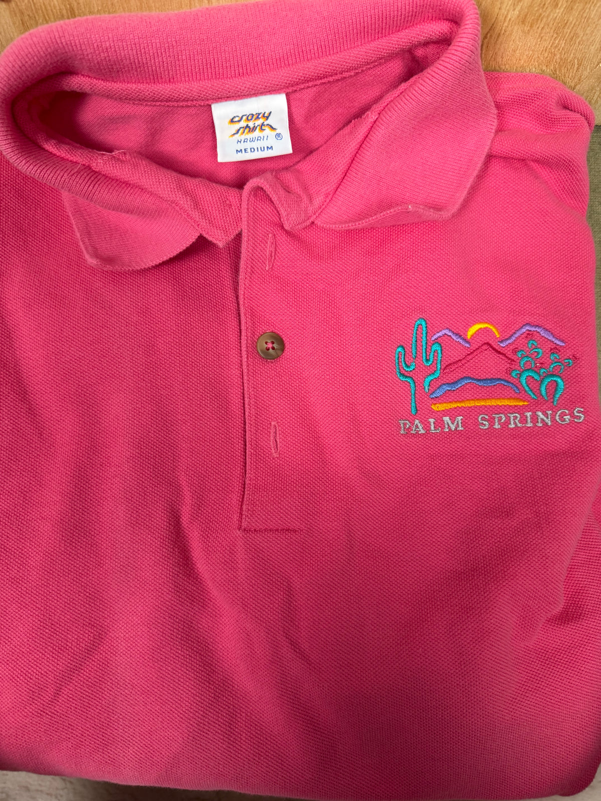 Crazy Shirts Hawaii Palm Springs Pink Polo Shirt