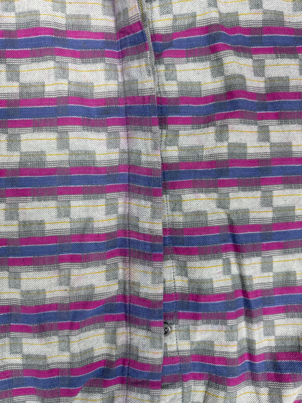 Vintage Santa Cruz San Francisco Abstract Button-Down Shirt – Blue Gray Fuchsia