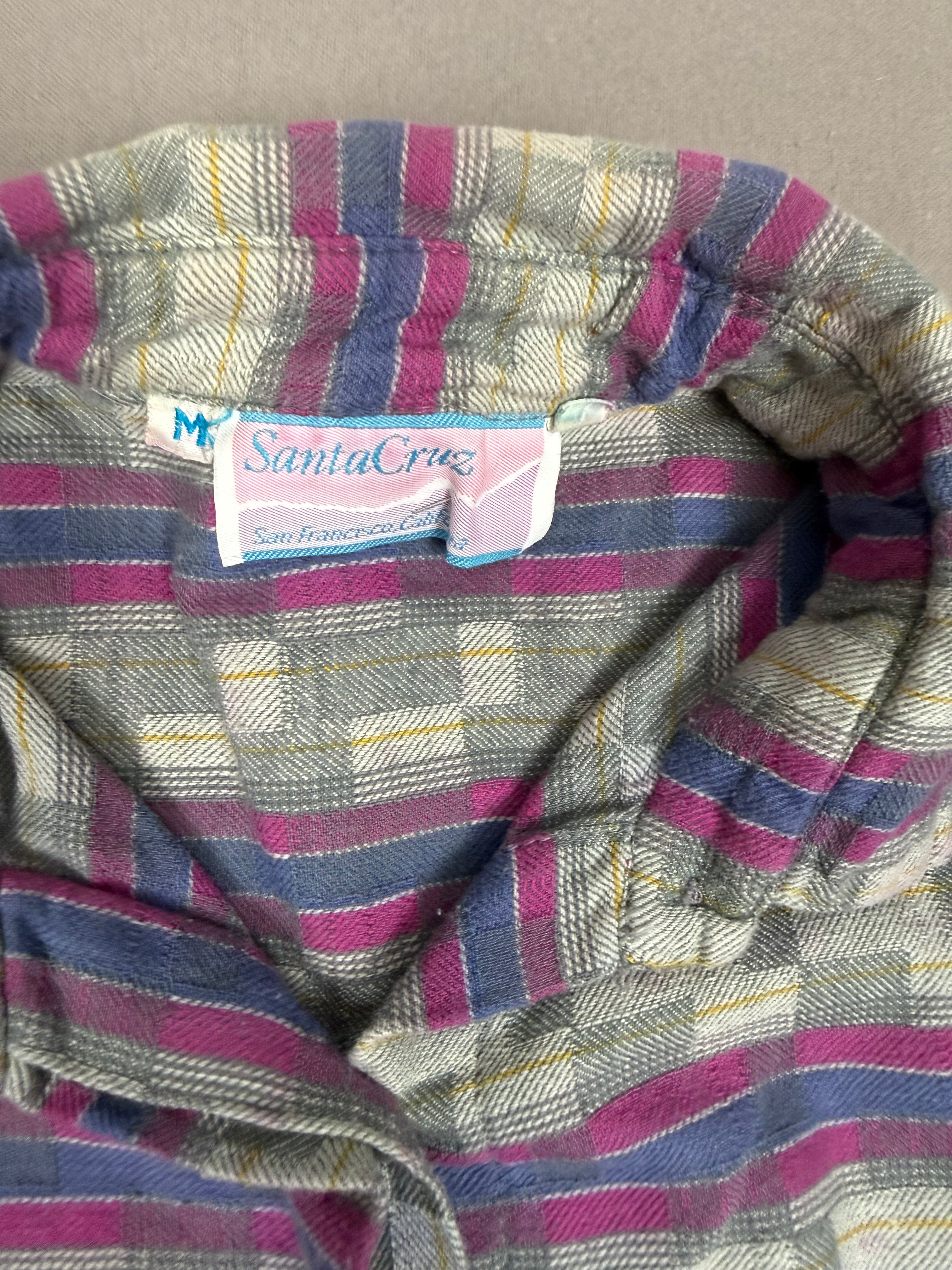 Vintage Santa Cruz San Francisco Abstract Button-Down Shirt – Blue Gray Fuchsia