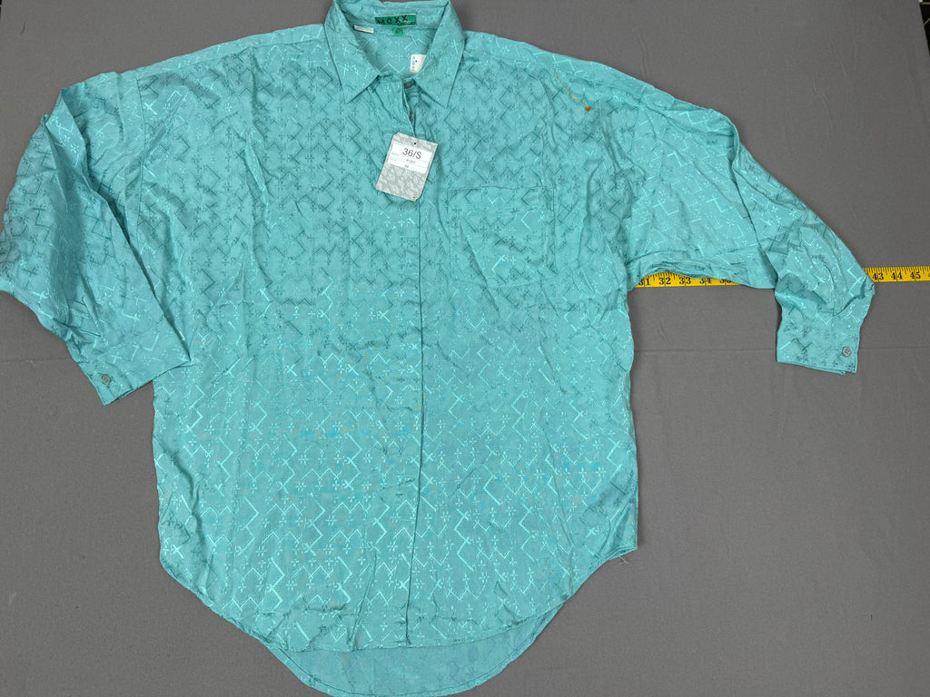 Vintage Mexx Emanuelle Teal Button-Down Shirt, NWT, Size 36/S