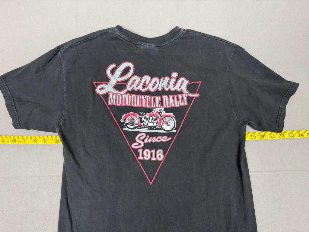 Hanes – Broken Spoke Saloon Laconia Motorcycle Rally Graphic T-Shirt – Size: Medium – Color: Faded Black