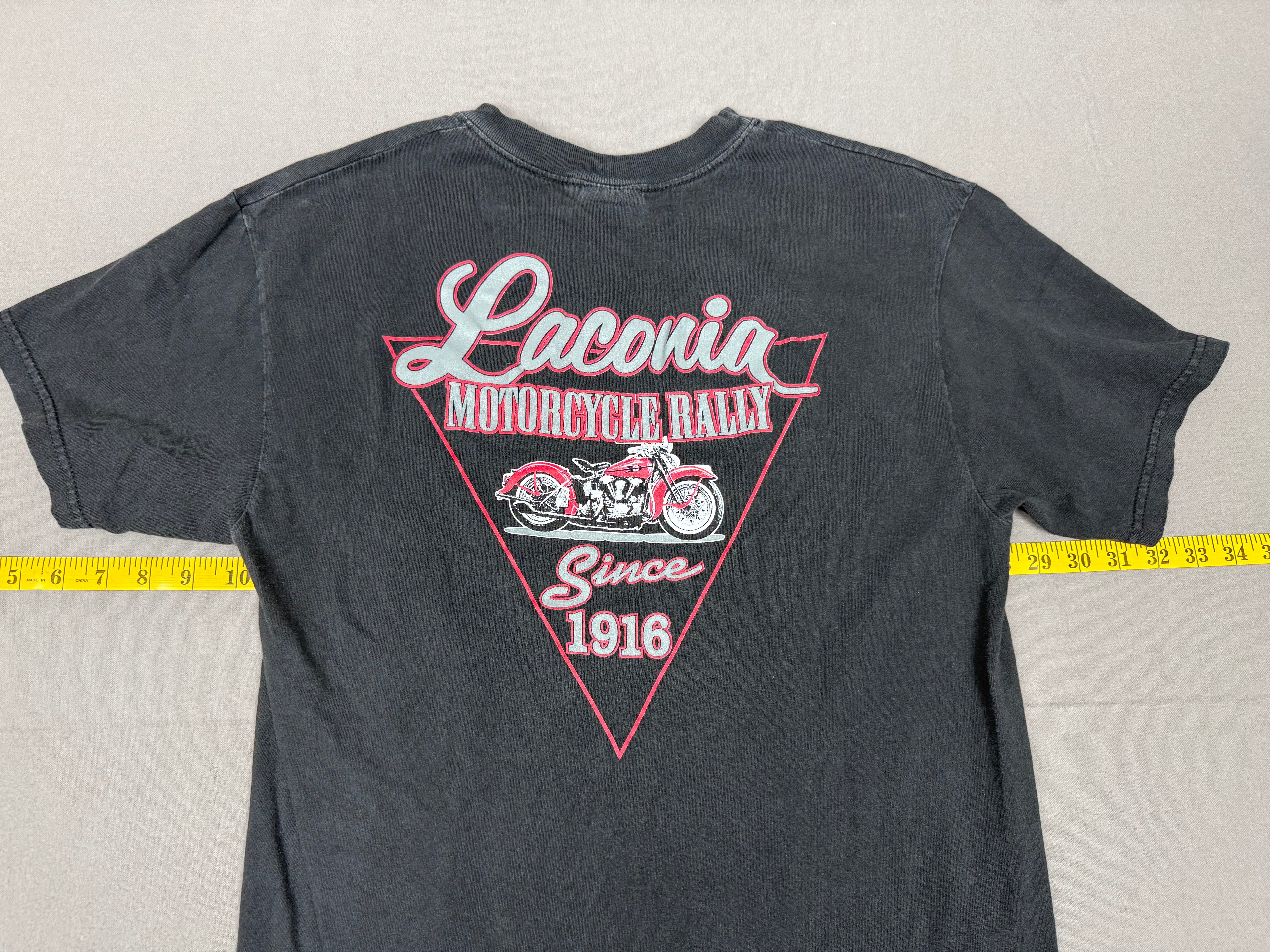Hanes – Broken Spoke Saloon Laconia Motorcycle Rally Graphic T-Shirt – Size: Medium – Color: Faded Black