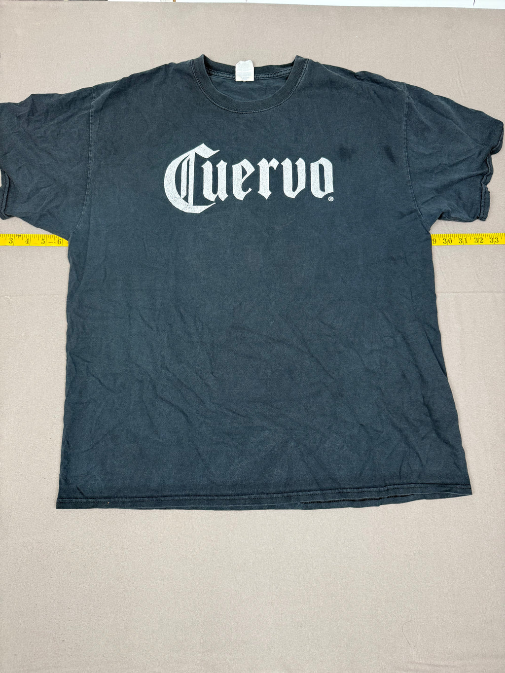 Cuervo – Faded Black Graphic T-Shirt – Size: XL