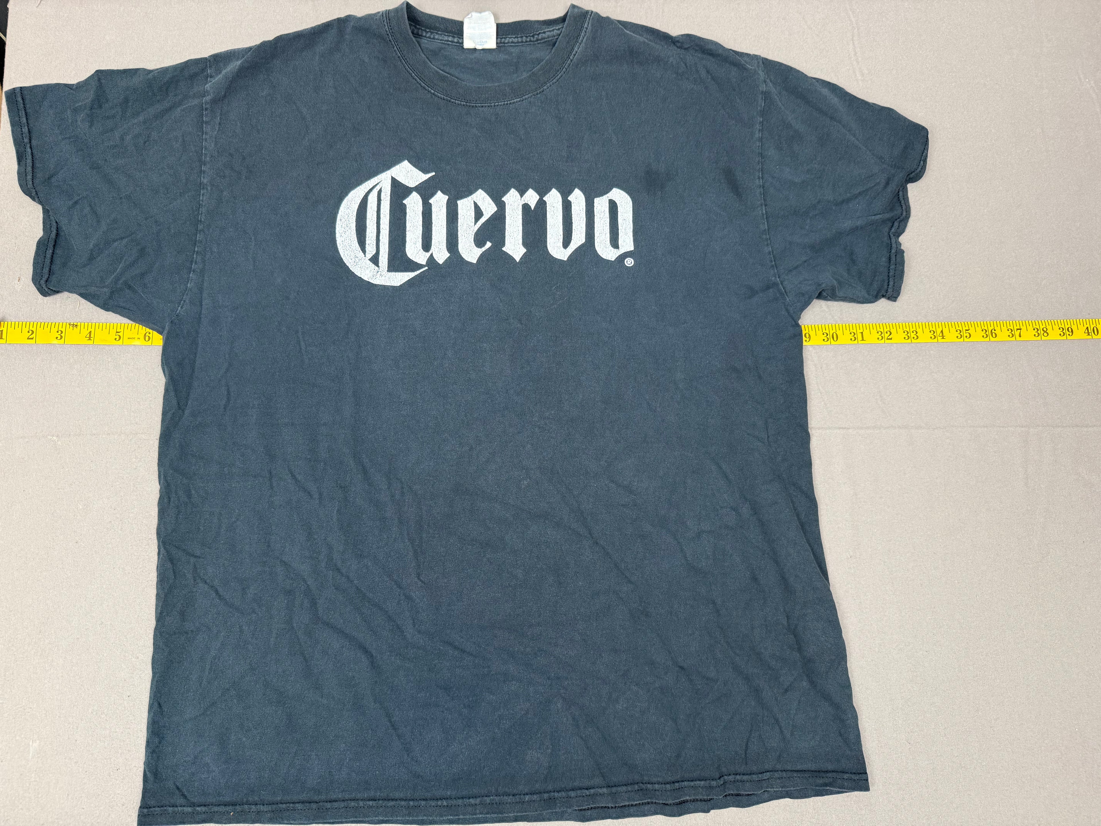 Cuervo – Faded Black Graphic T-Shirt – Size: XL
