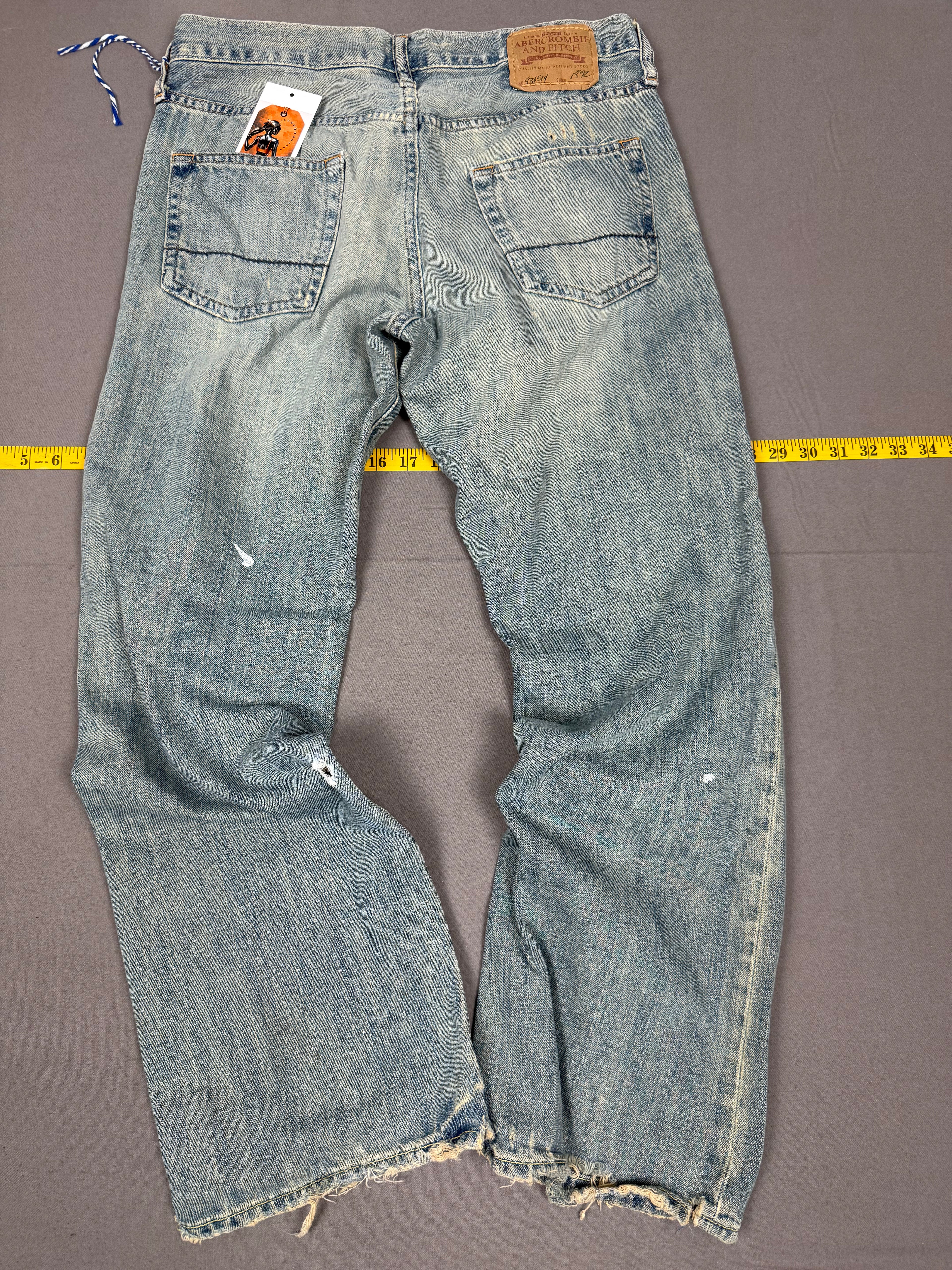 Vintage Abercrombie & Fitch low-rise bootcut jeans in classic blue denim 30X30