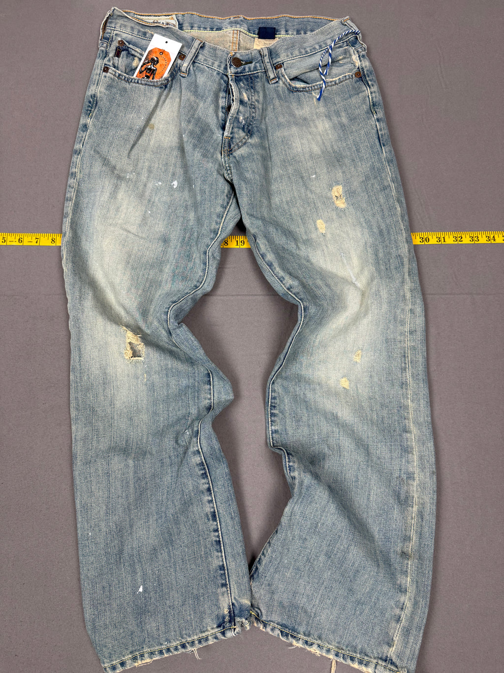 Vintage Abercrombie & Fitch low-rise bootcut jeans in classic blue denim 30X30