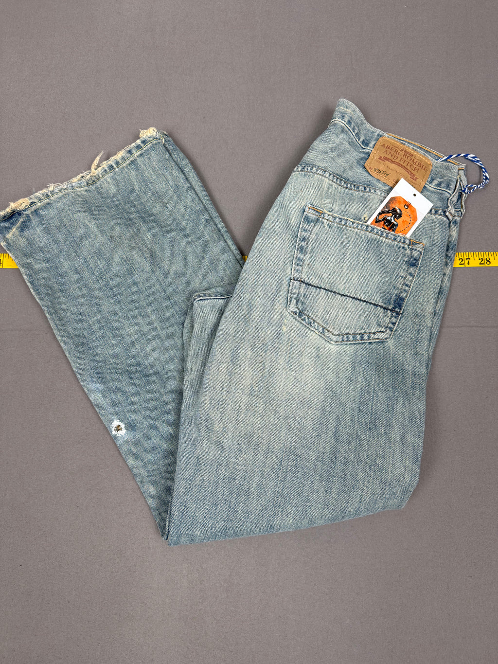 Vintage Abercrombie & Fitch low-rise bootcut jeans in classic blue denim 30X30