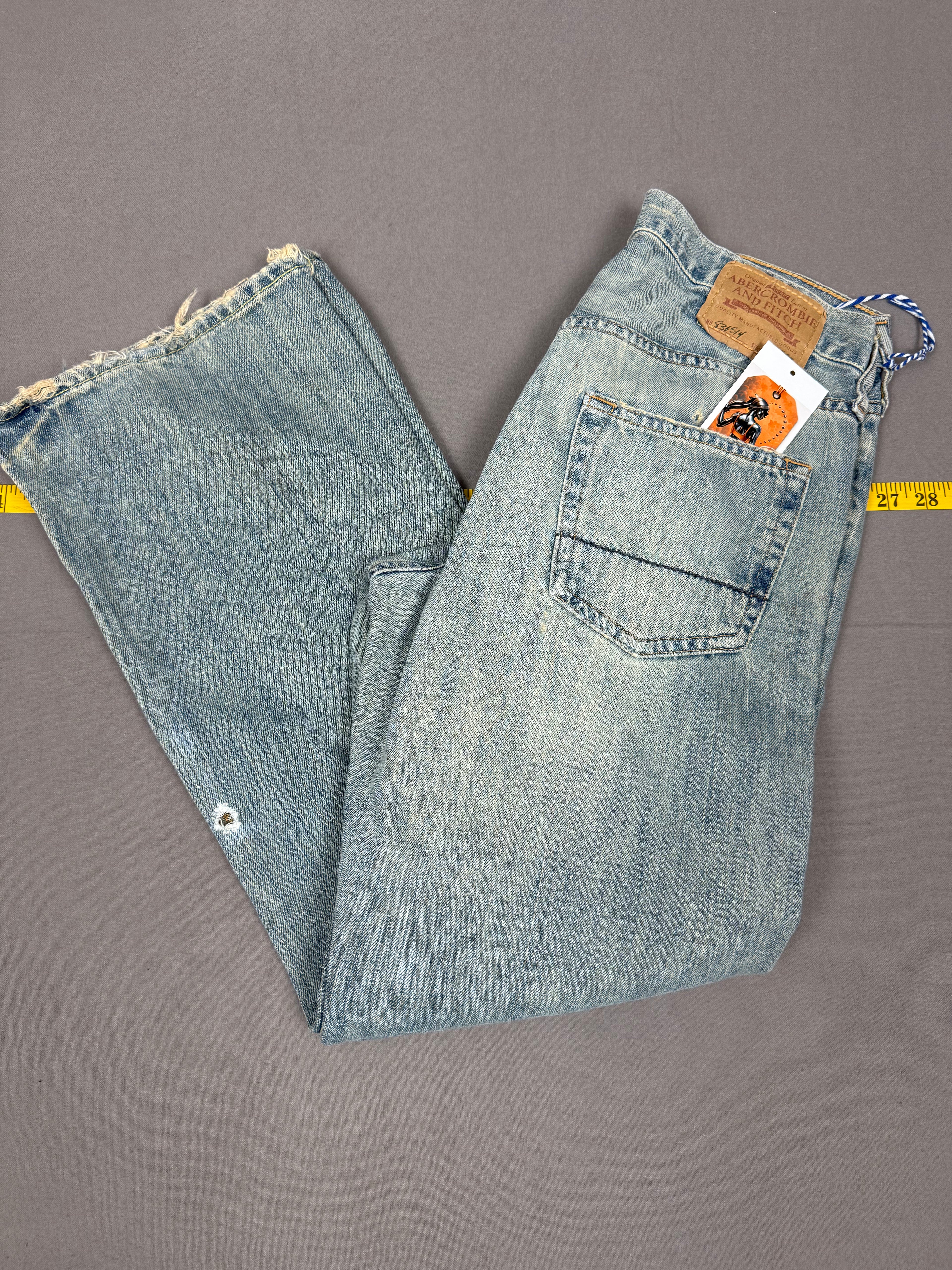 Vintage Abercrombie & Fitch low-rise bootcut jeans in classic blue denim 30X30