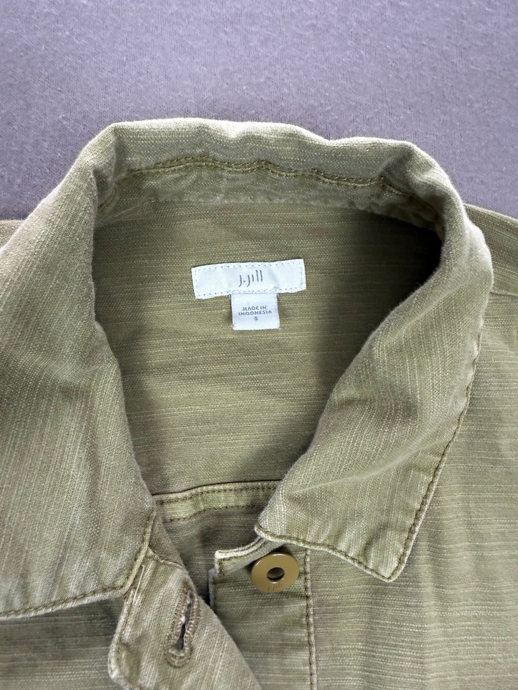 J.Jill – Women’s Army Green Utility Button-Down Shirt – Size: Small – Color: Army / Olive Green