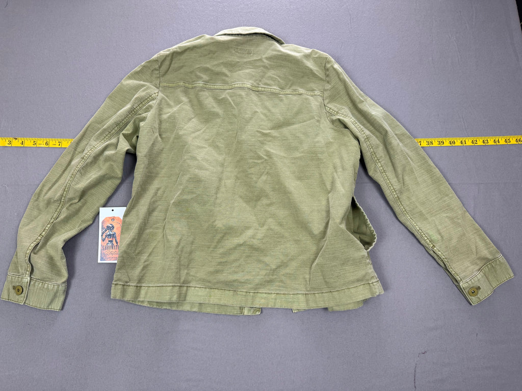 J.Jill – Women’s Army Green Utility Button-Down Shirt – Size: Small – Color: Army / Olive Green