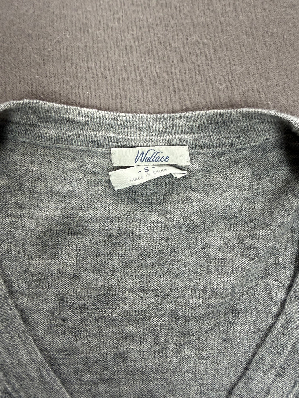 Wallace – Heather Gray V-Neck Thermal-Knit Sweater – Size: Small – Color: Heather Gray