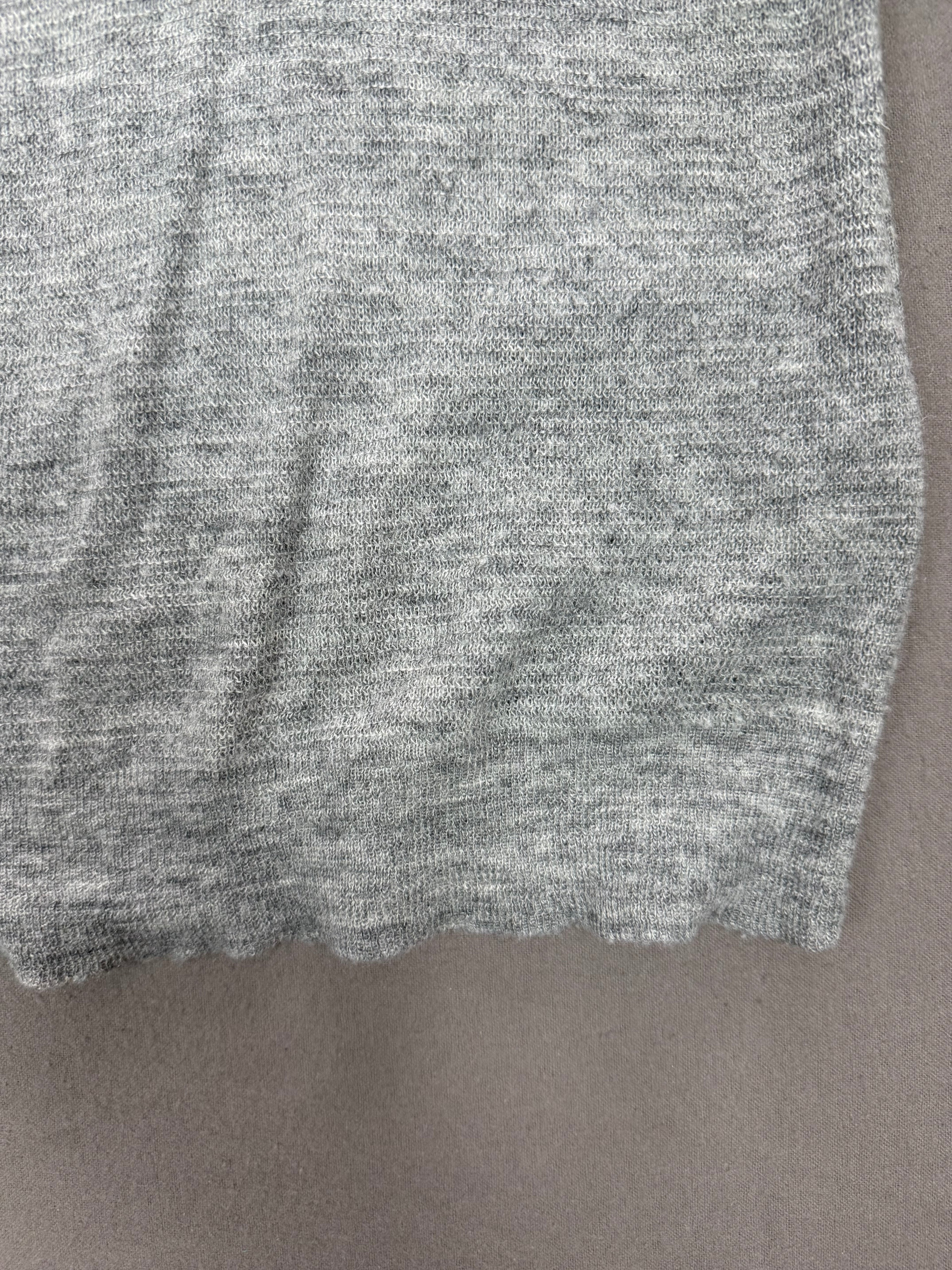 Wallace – Heather Gray V-Neck Thermal-Knit Sweater – Size: Small – Color: Heather Gray