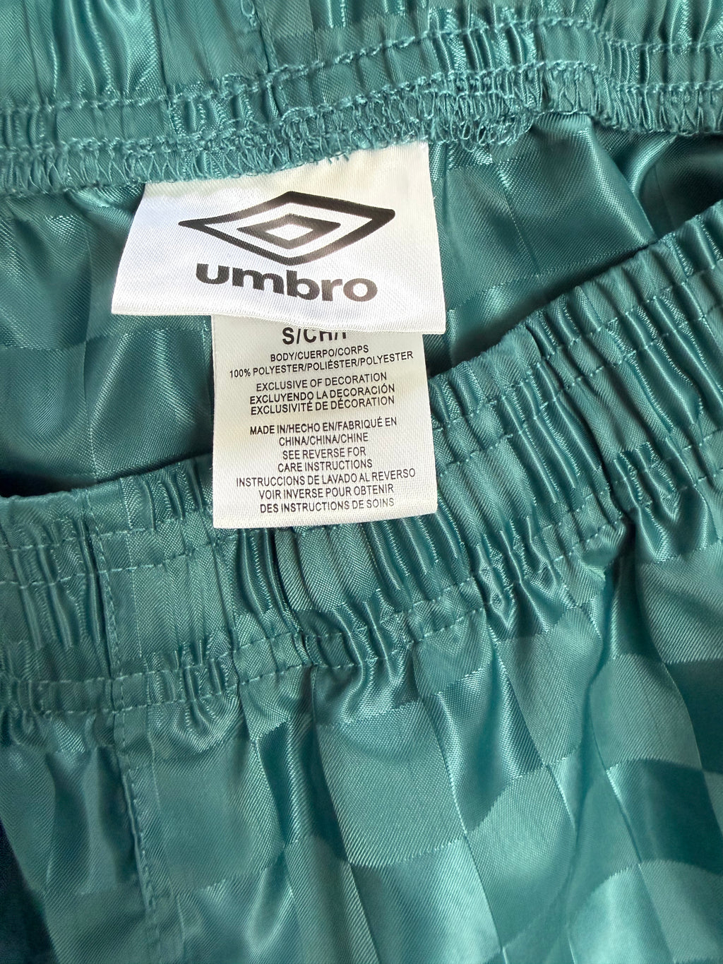 Umbro Green Shimmer Checker Soccer Shorts