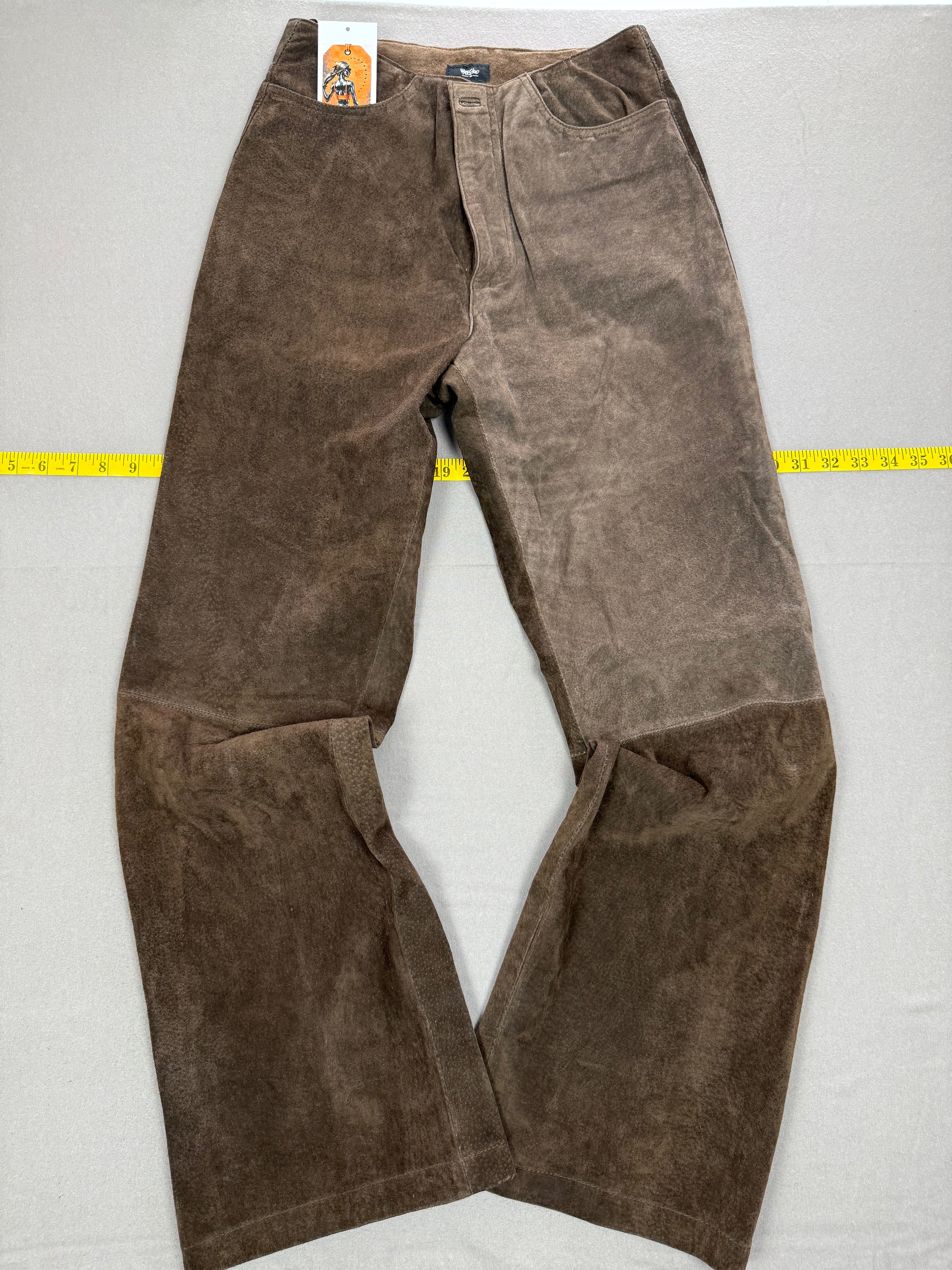 Vintage Y2K Mossimo Dark Brown Suede Leather Pants