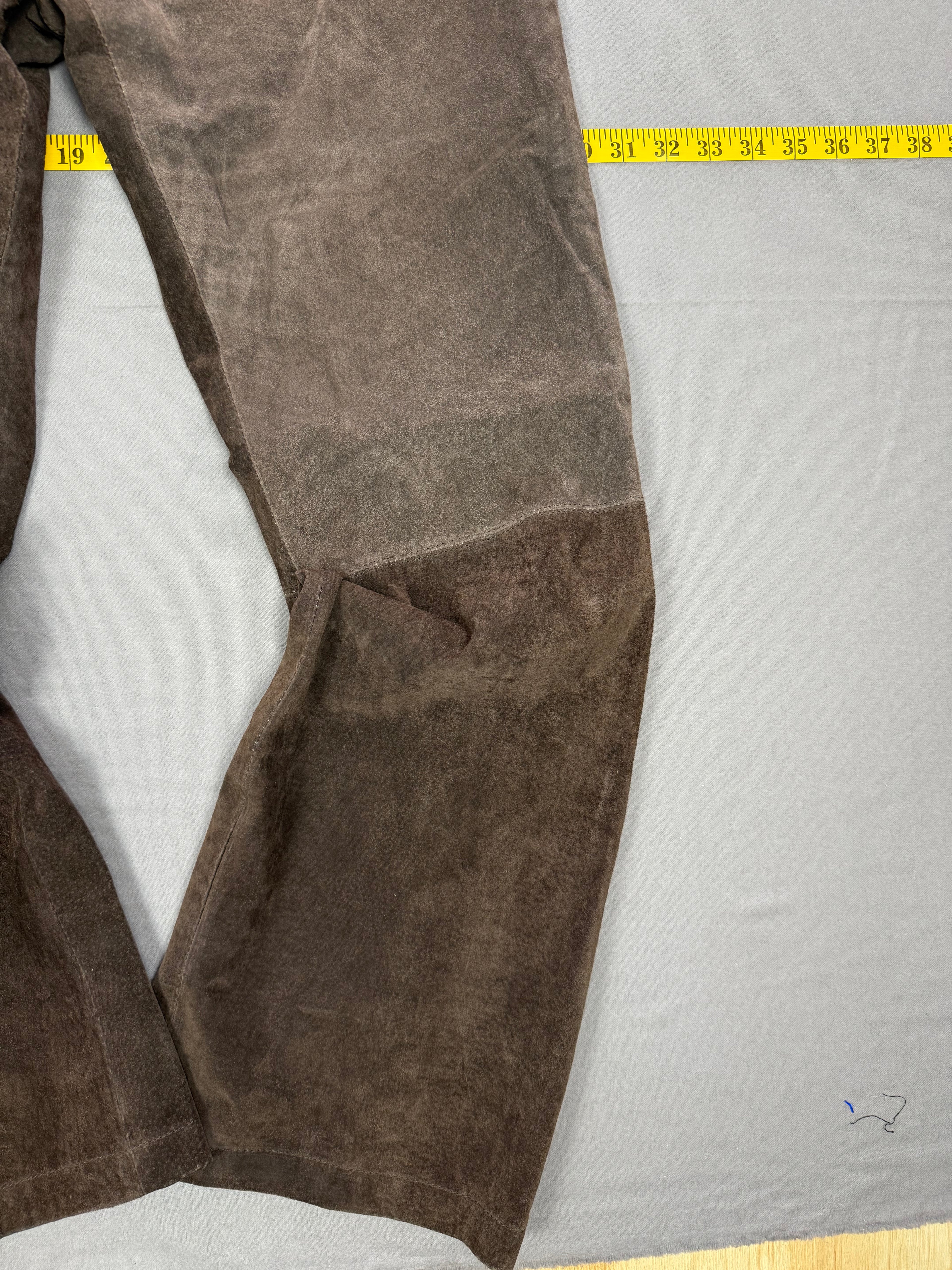 Vintage Y2K Mossimo Dark Brown Suede Leather Pants