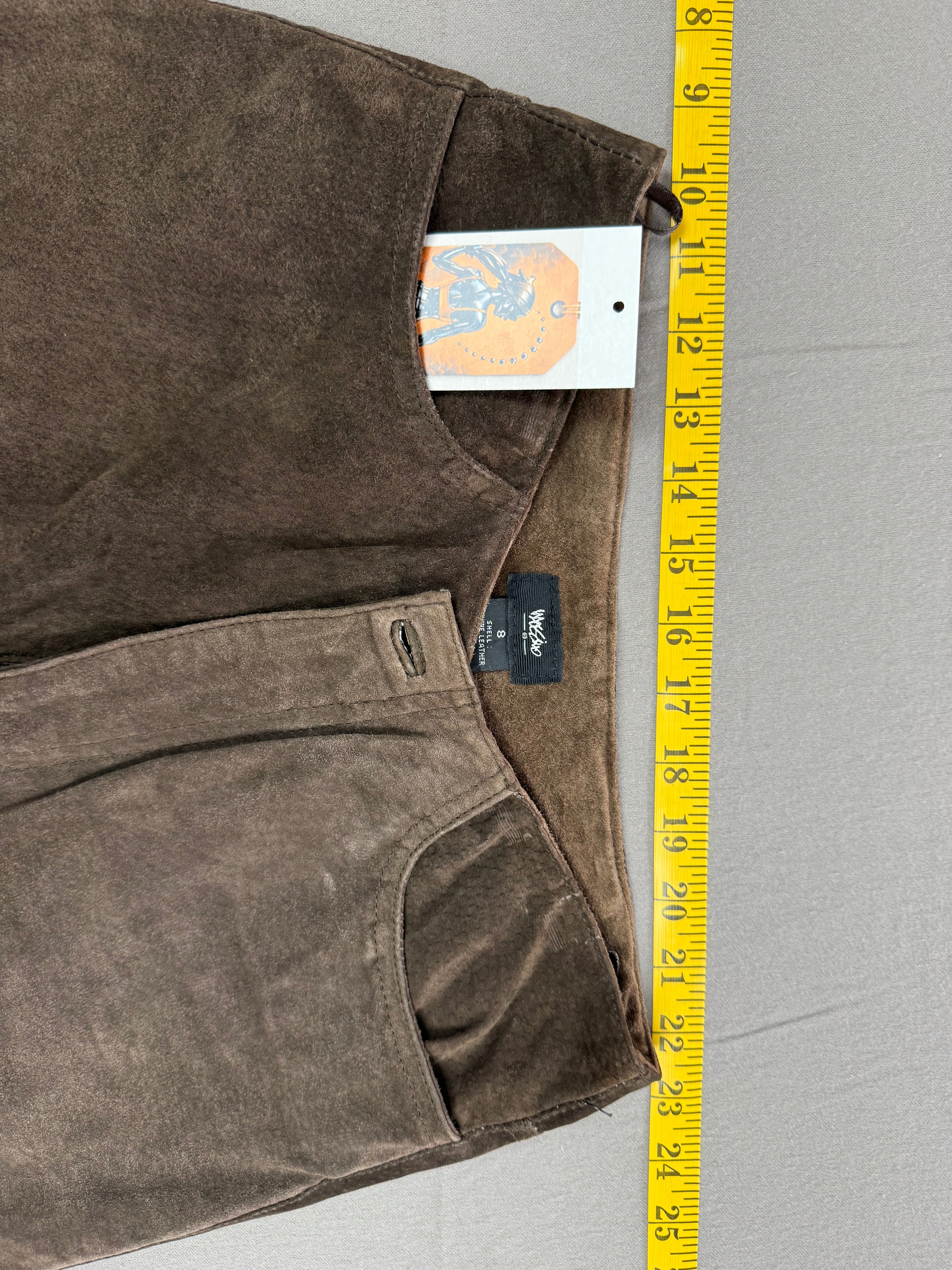 Vintage Y2K Mossimo Dark Brown Suede Leather Pants