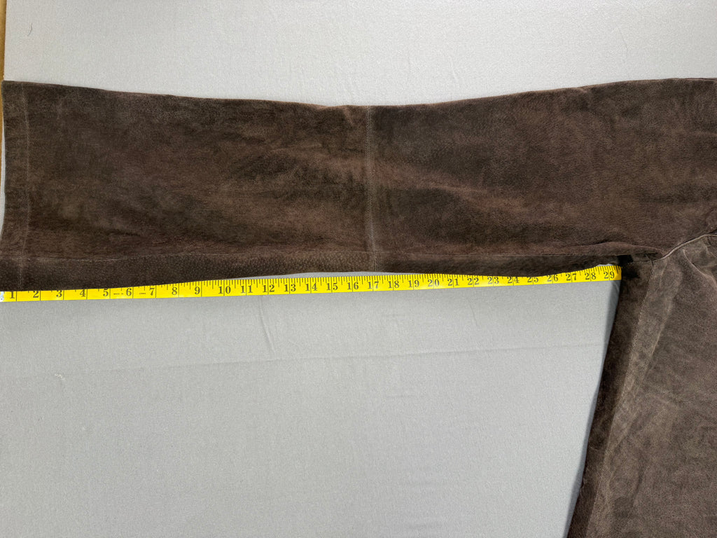 Vintage Y2K Mossimo Dark Brown Suede Leather Pants