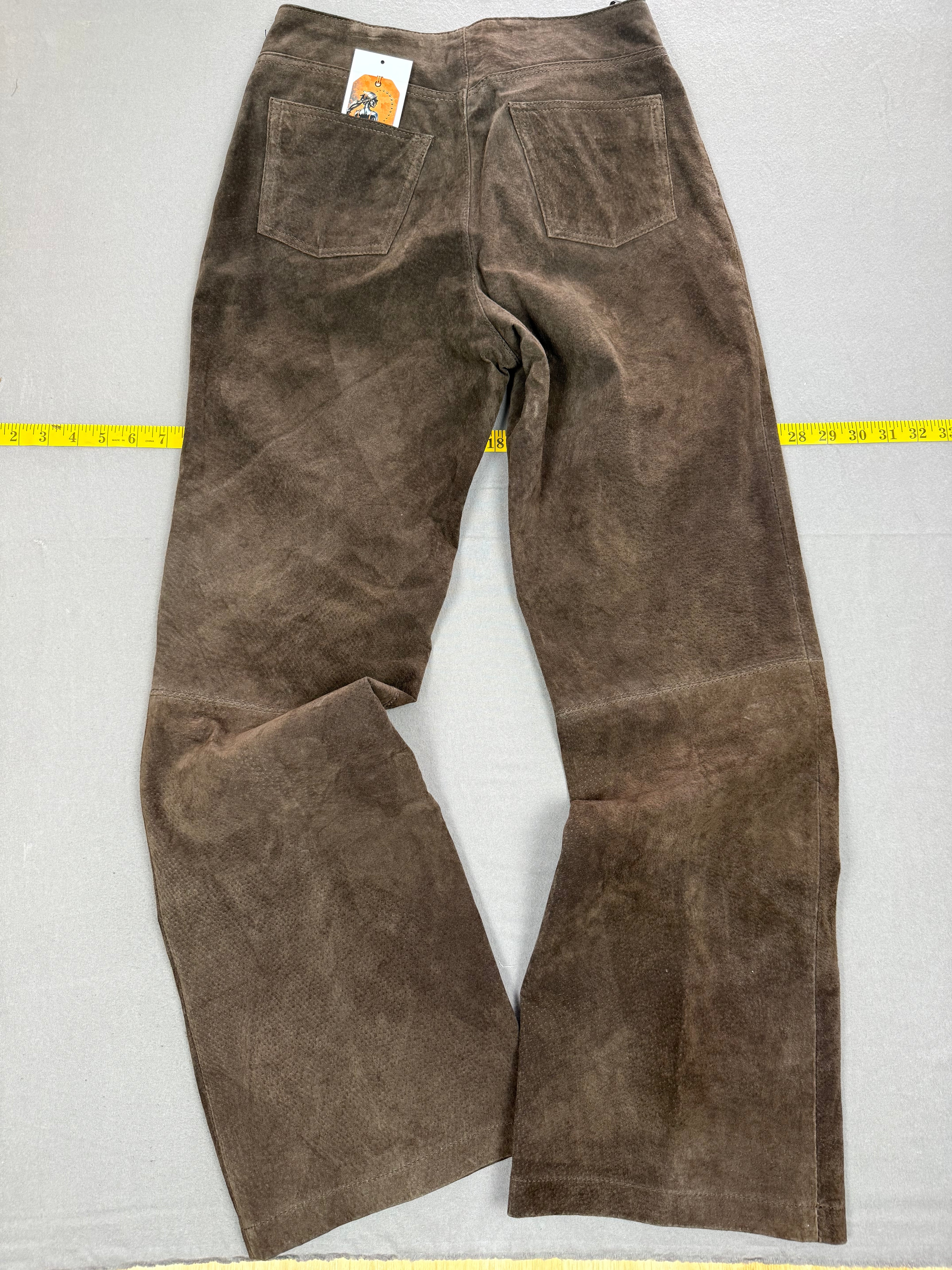 Vintage Y2K Mossimo Dark Brown Suede Leather Pants