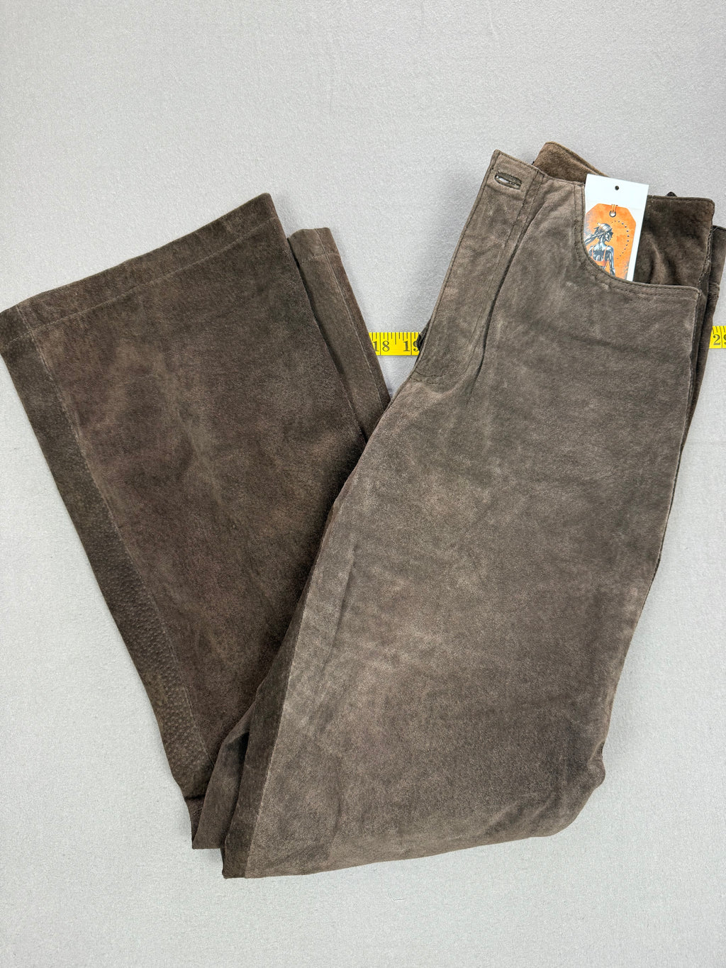 Vintage Y2K Mossimo Dark Brown Suede Leather Pants