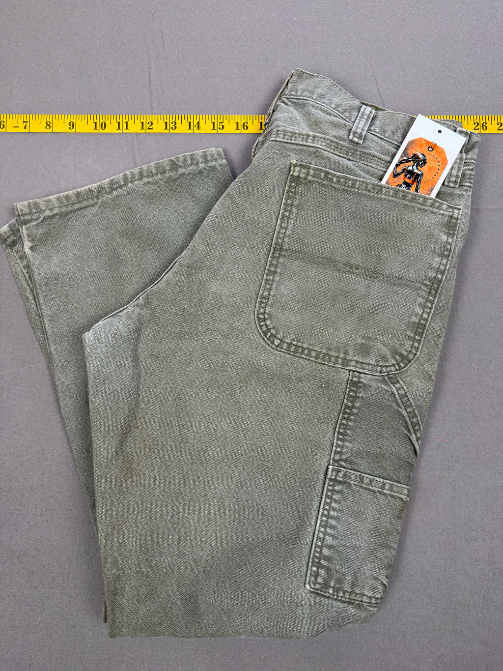 Vintage Rustler Super Faded Light Green Carpenter Work Pants