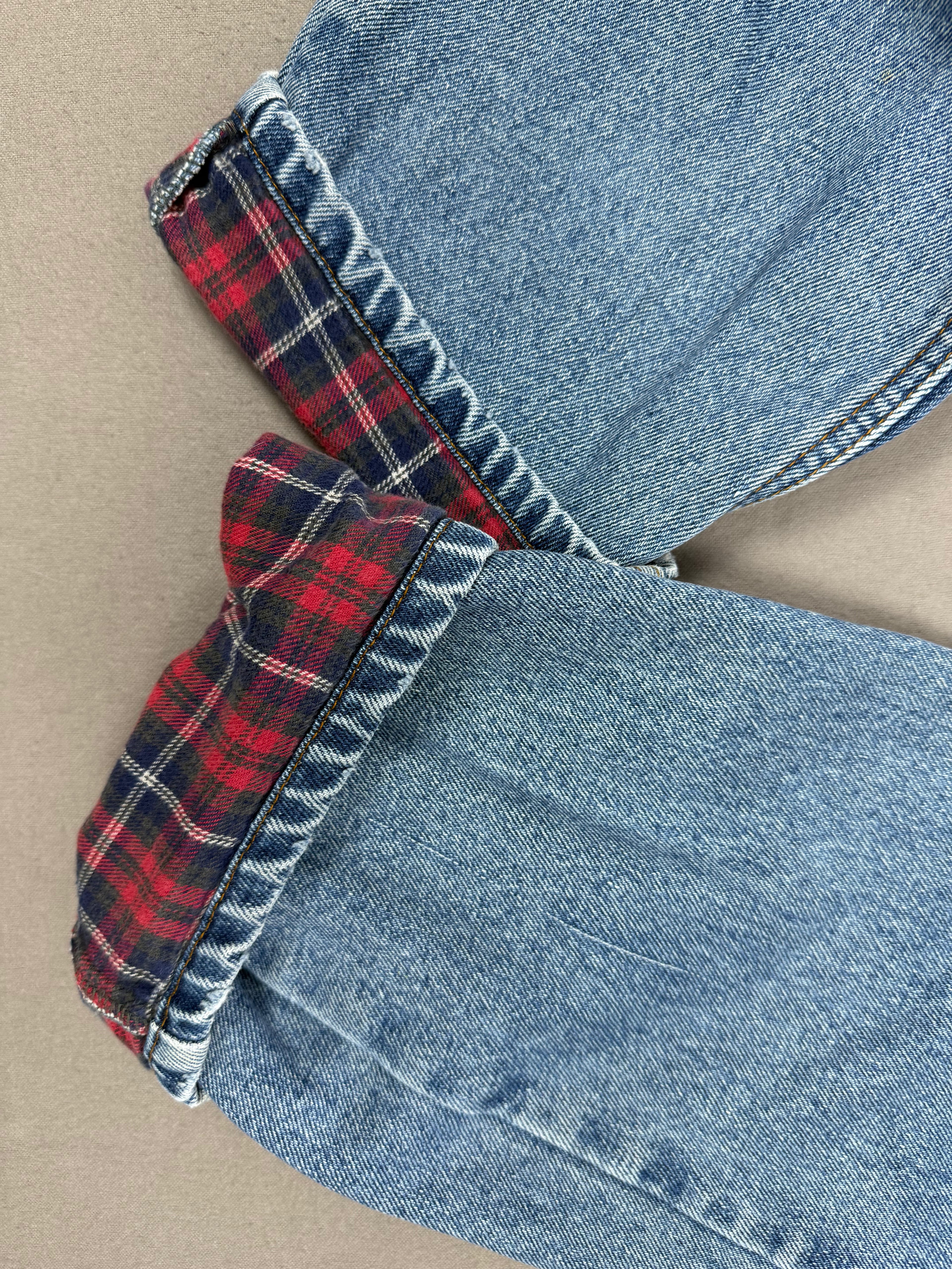 Vintage WearGuard Blue Denim Red Plaid Flannel-Lined Jeans