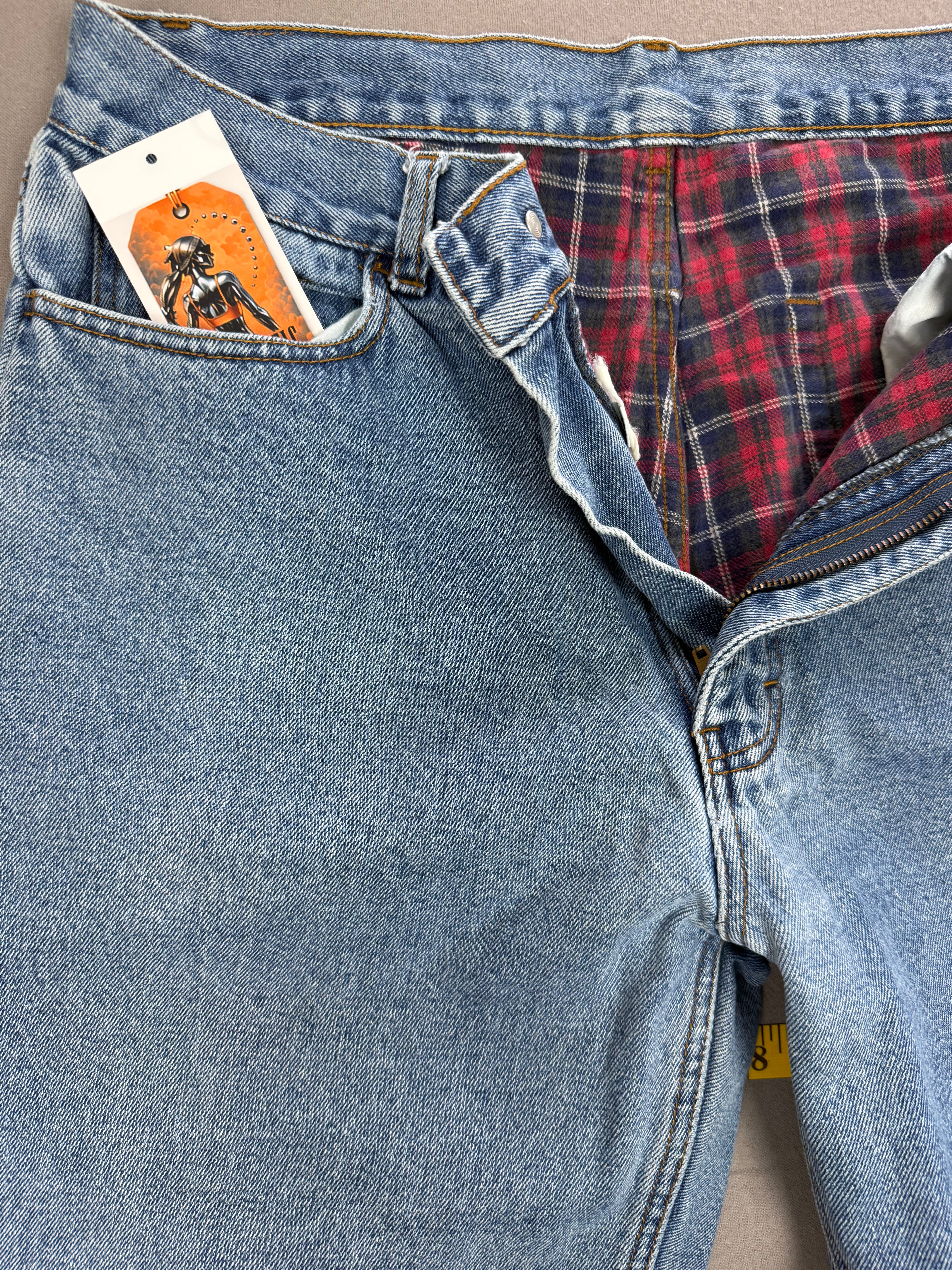 Vintage WearGuard Blue Denim Red Plaid Flannel-Lined Jeans