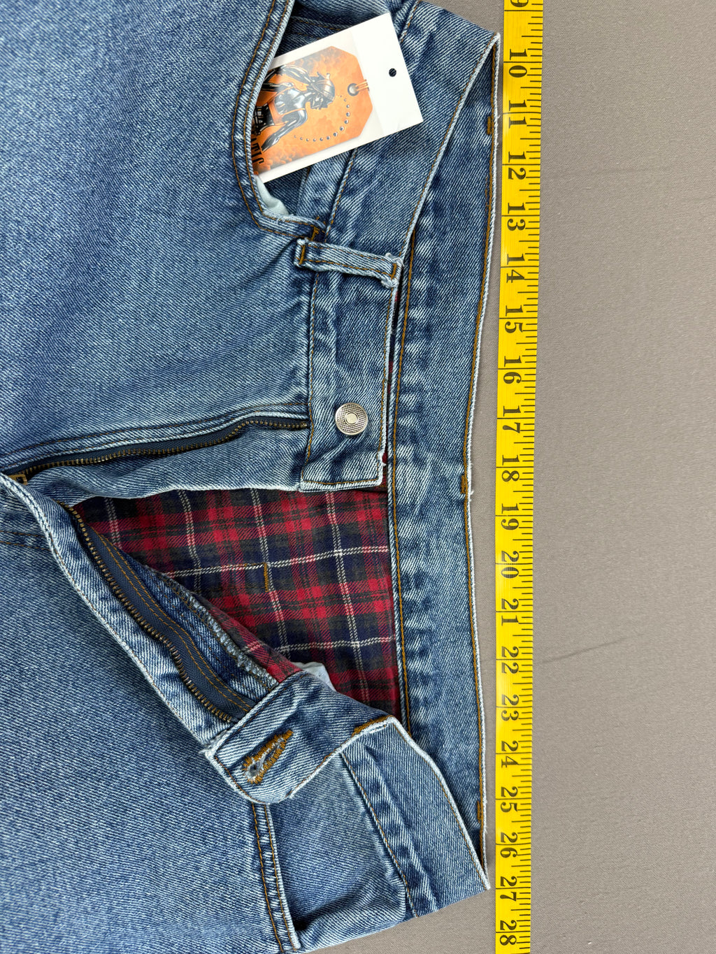 Vintage WearGuard Blue Denim Red Plaid Flannel-Lined Jeans