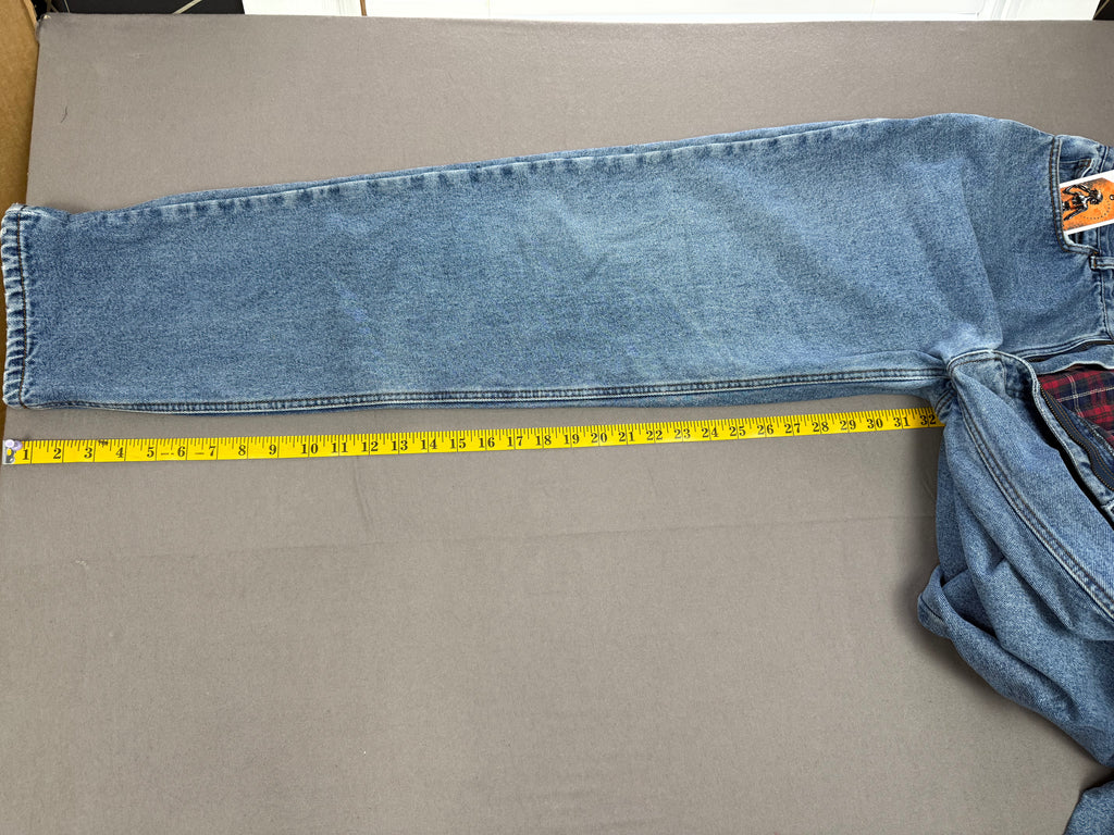 Vintage WearGuard Blue Denim Red Plaid Flannel-Lined Jeans