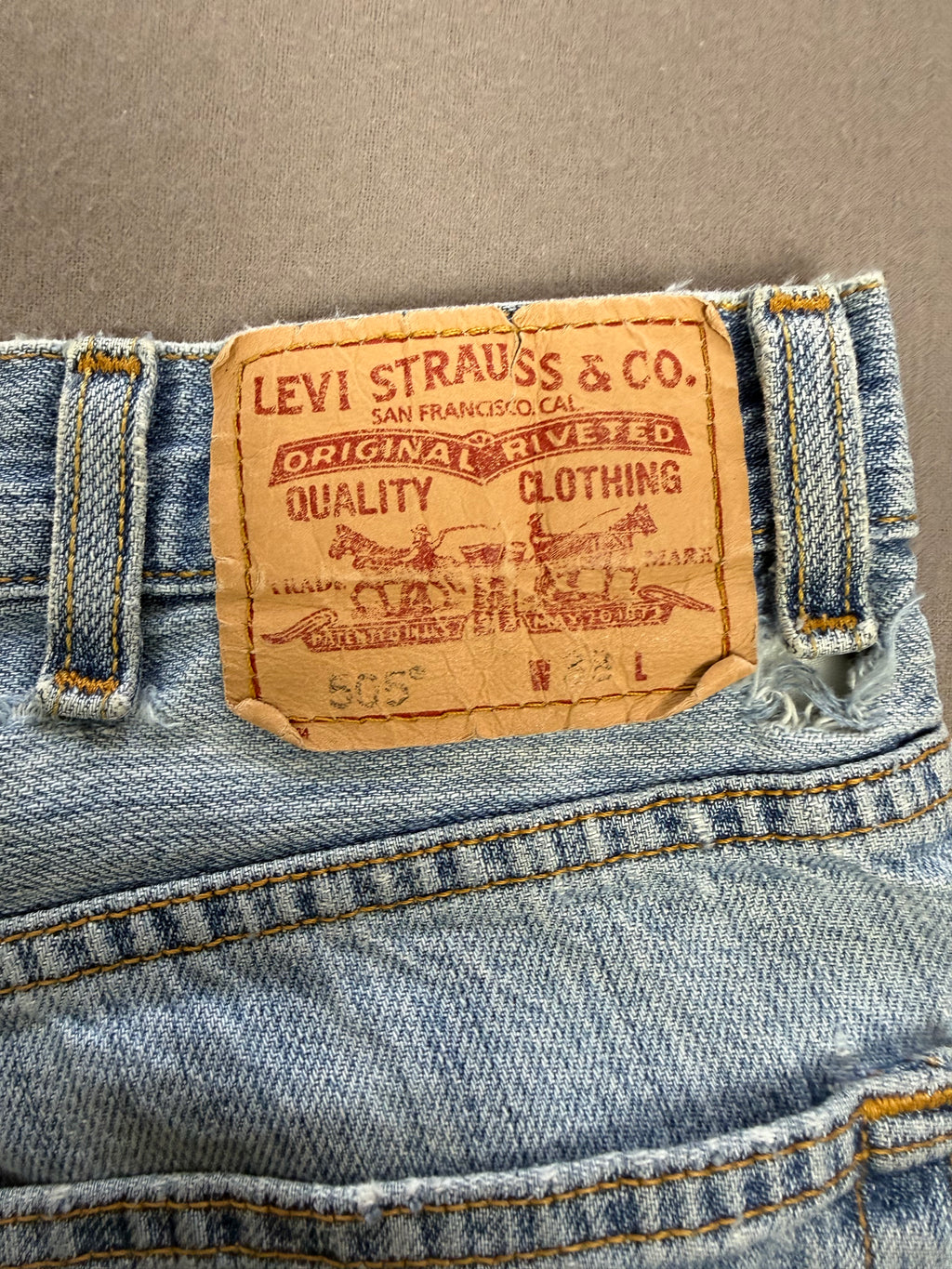 Vintage Levi’s 505 Super-Faded Light Wash Denim Shorts