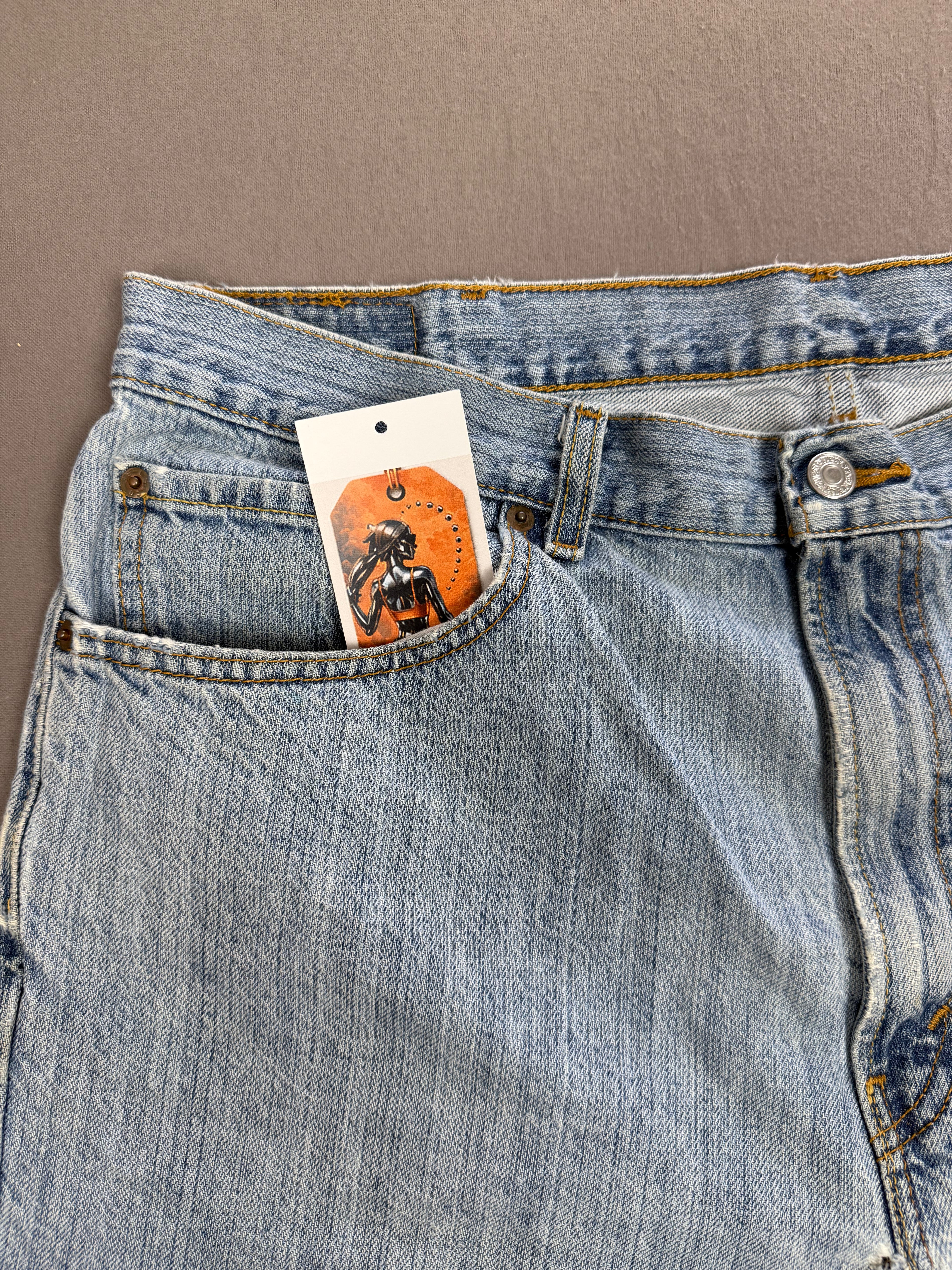 Vintage Levi’s 505 Super-Faded Light Wash Denim Shorts
