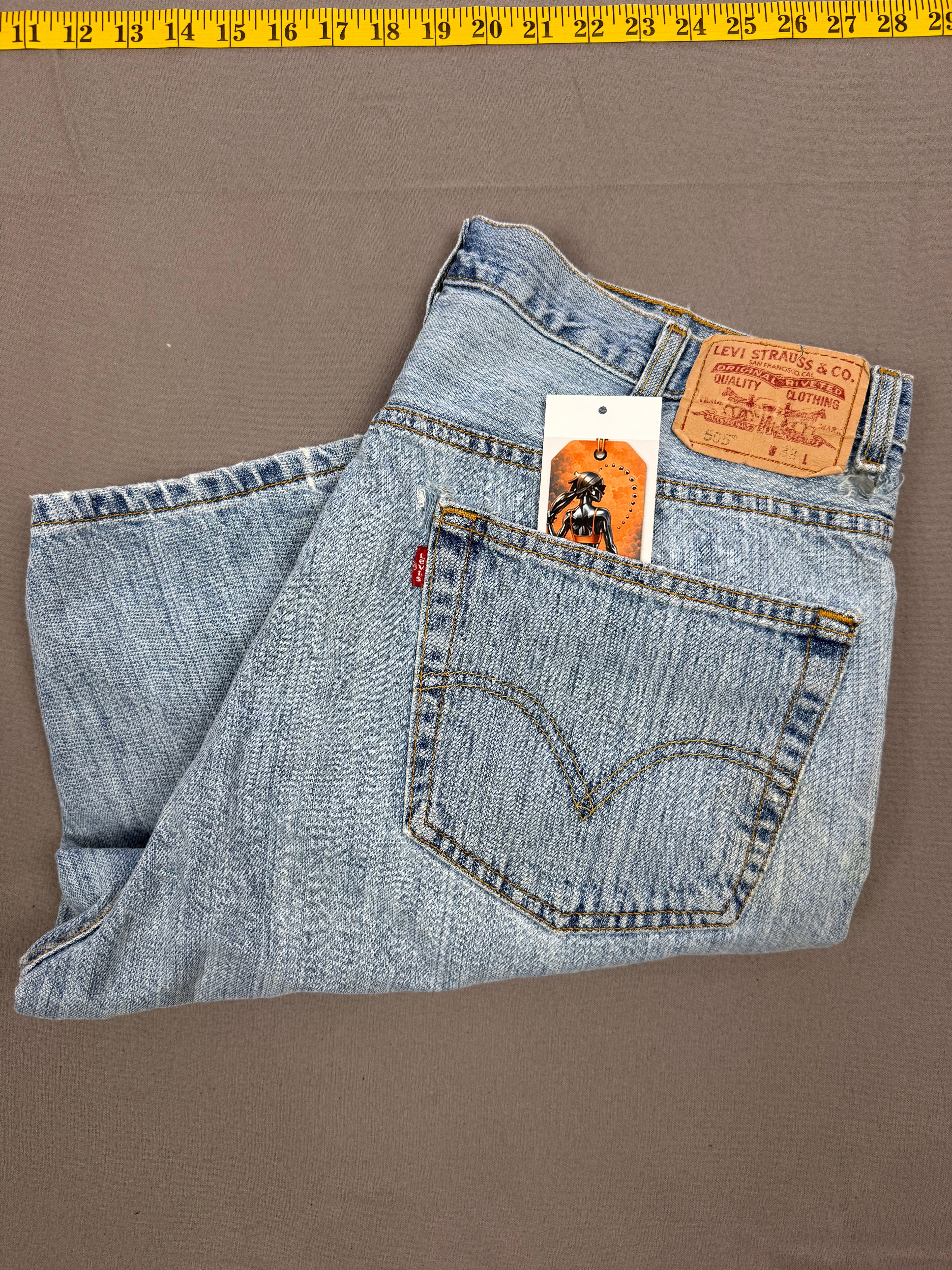Vintage Levi’s 505 Super-Faded Light Wash Denim Shorts