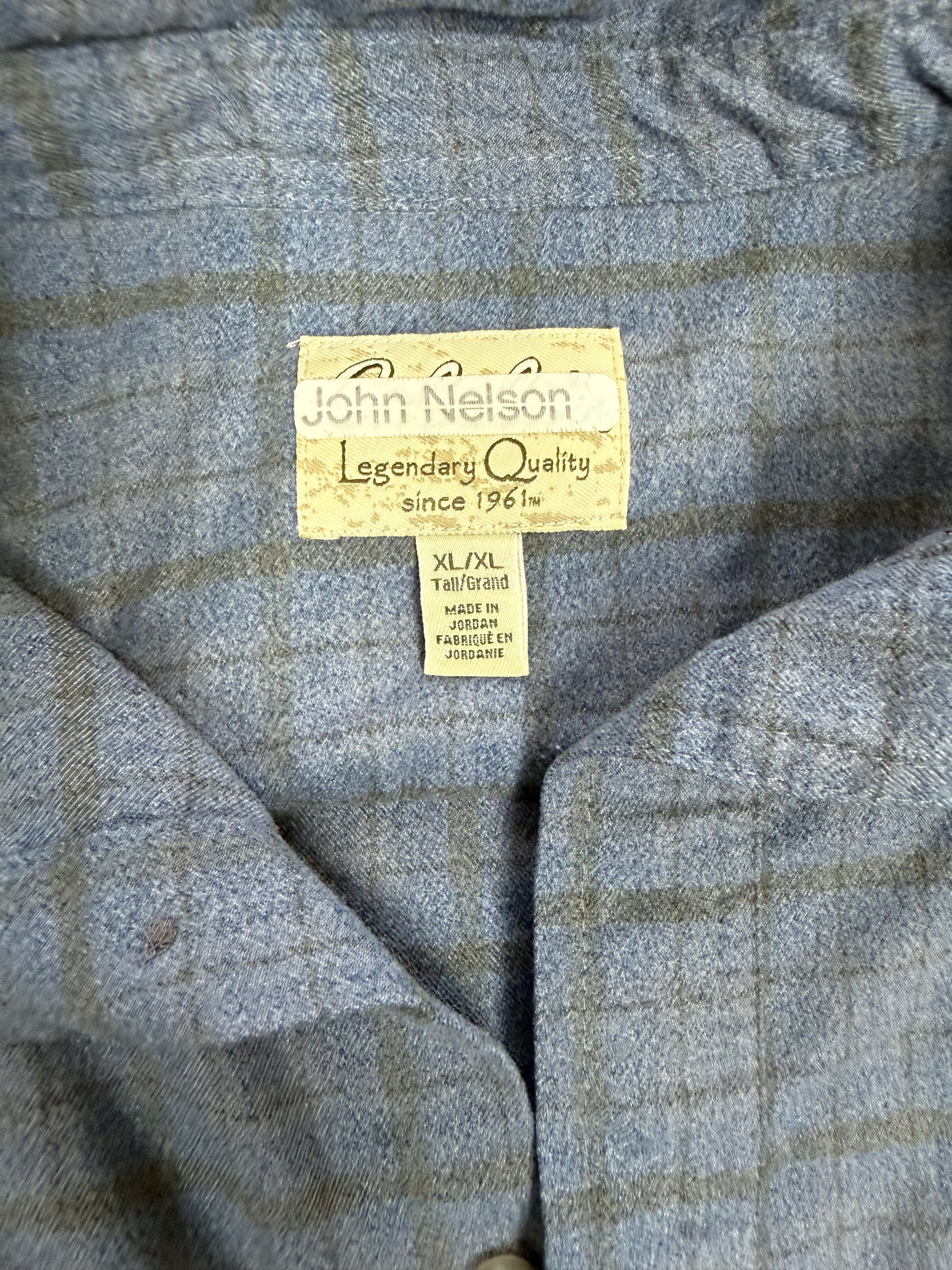 Vintage John Nelson Blue & Black Button-Down Shirt