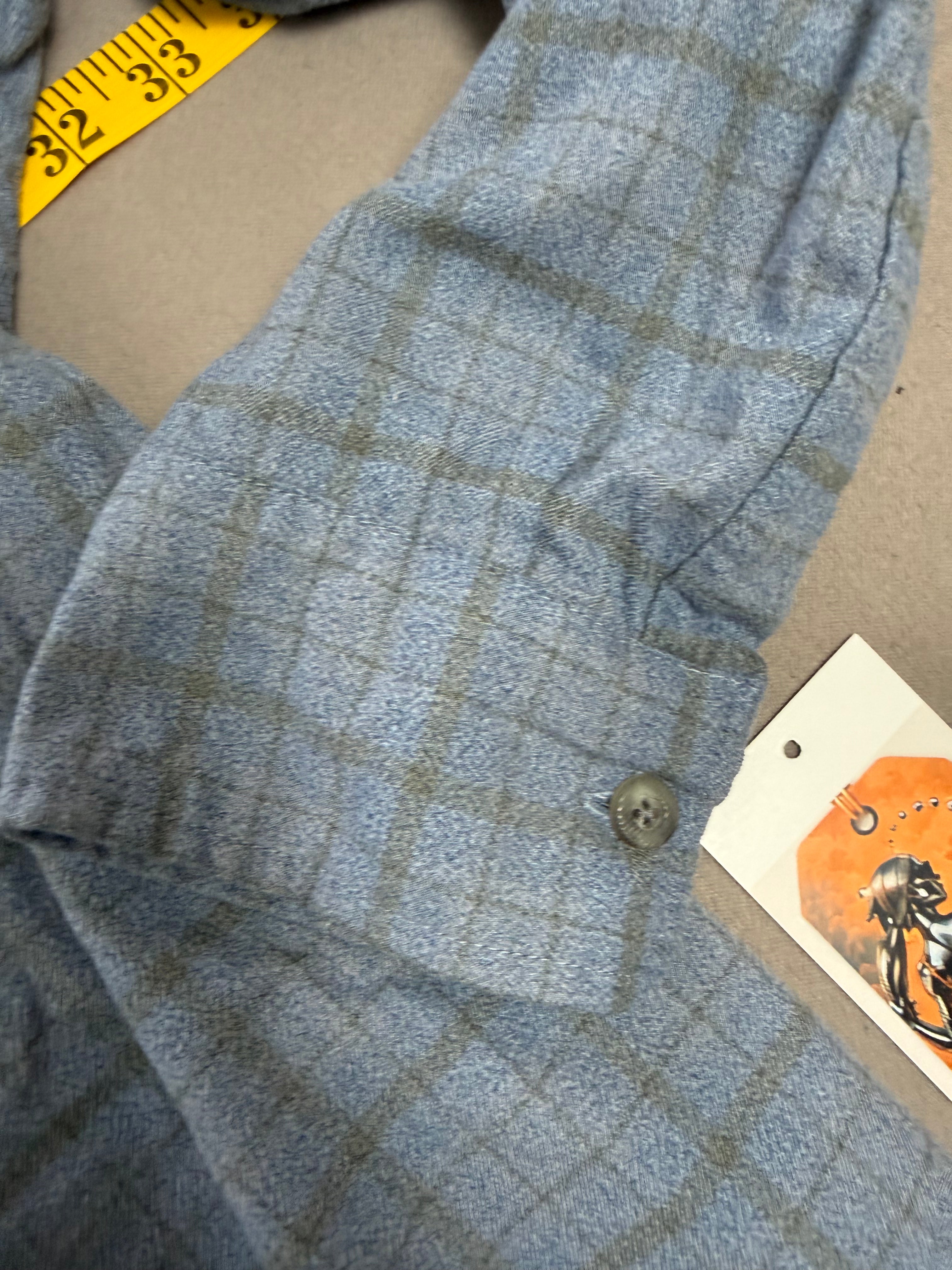 Vintage John Nelson Blue & Black Button-Down Shirt