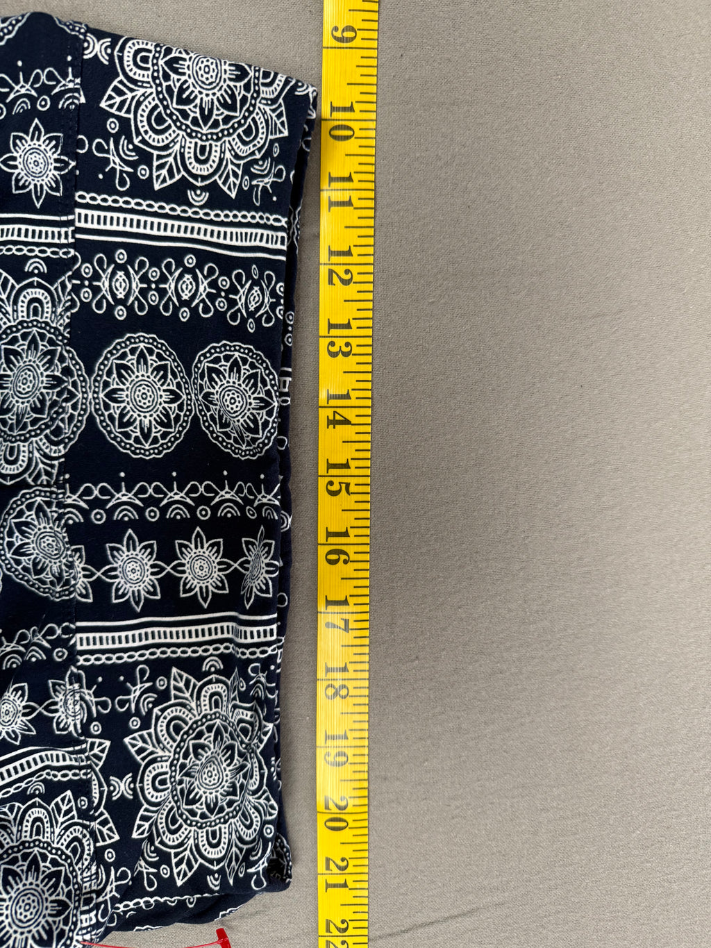 Satina Blue & White Geometric Flare Pants