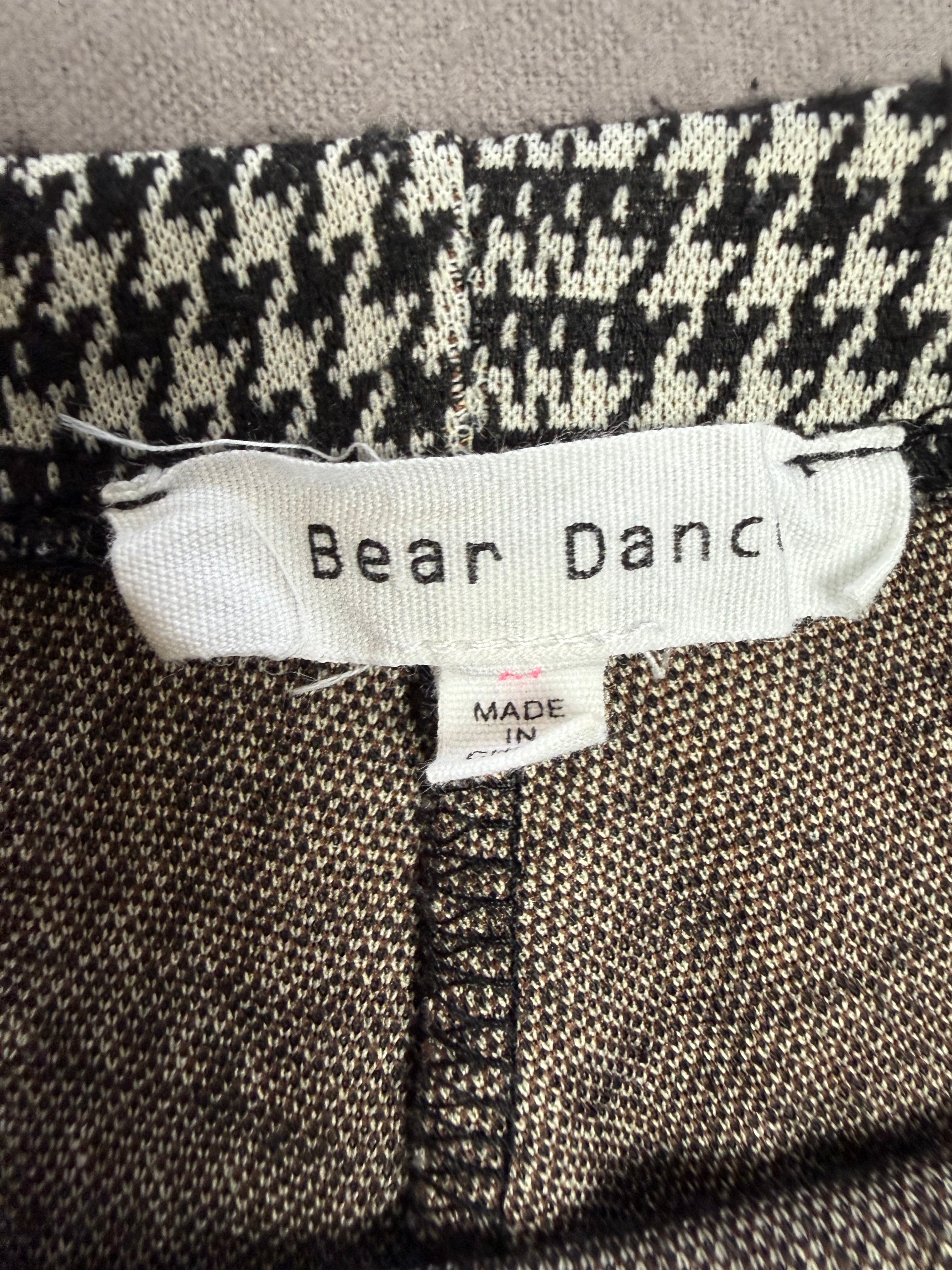 Bear Dance Houndstooth Pull-On Flare Bell Bottom Pants